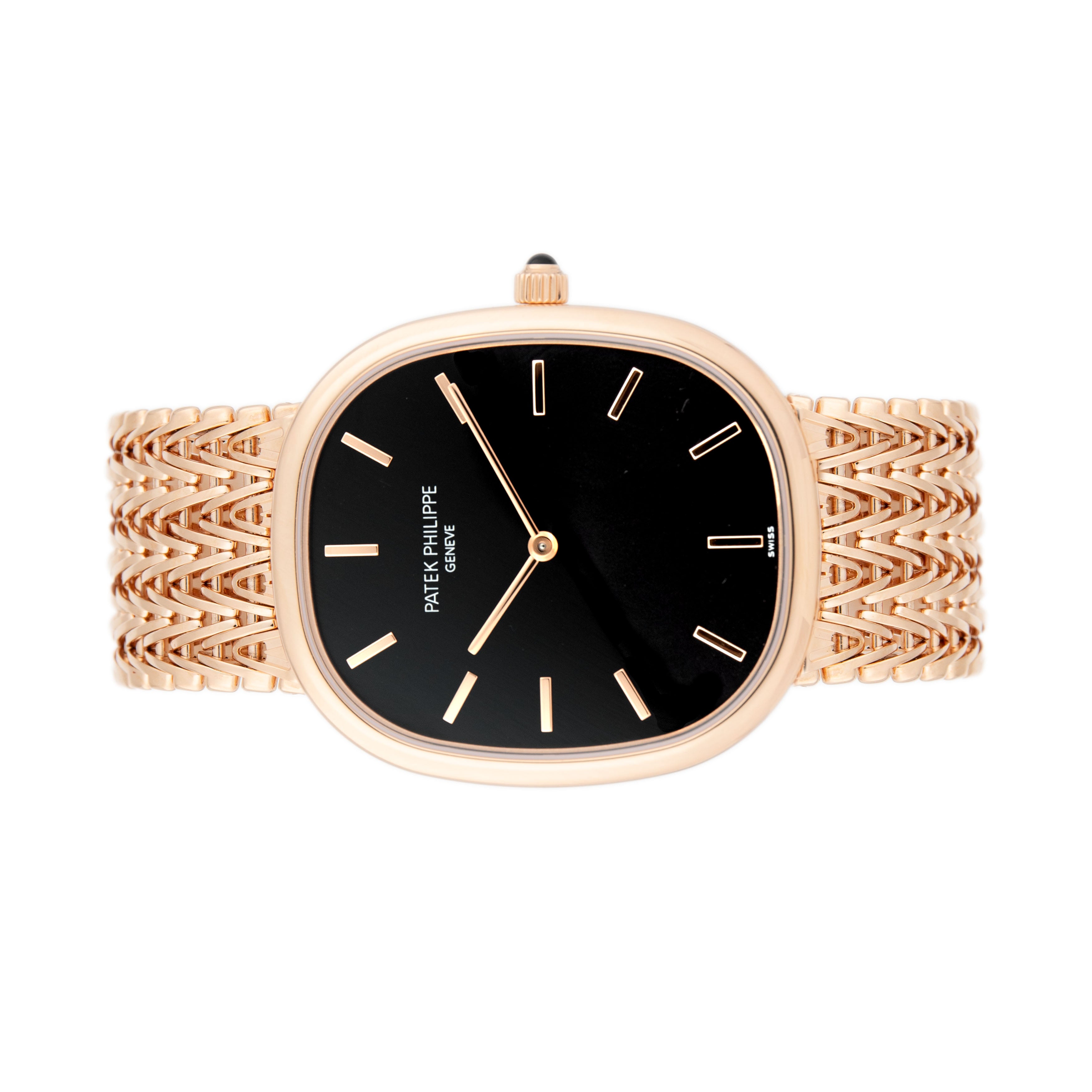 Patek Philippe Golden Ellipse Rose Gold Black Dial 34.5X39.5mm 5738/1R-001 Full Set