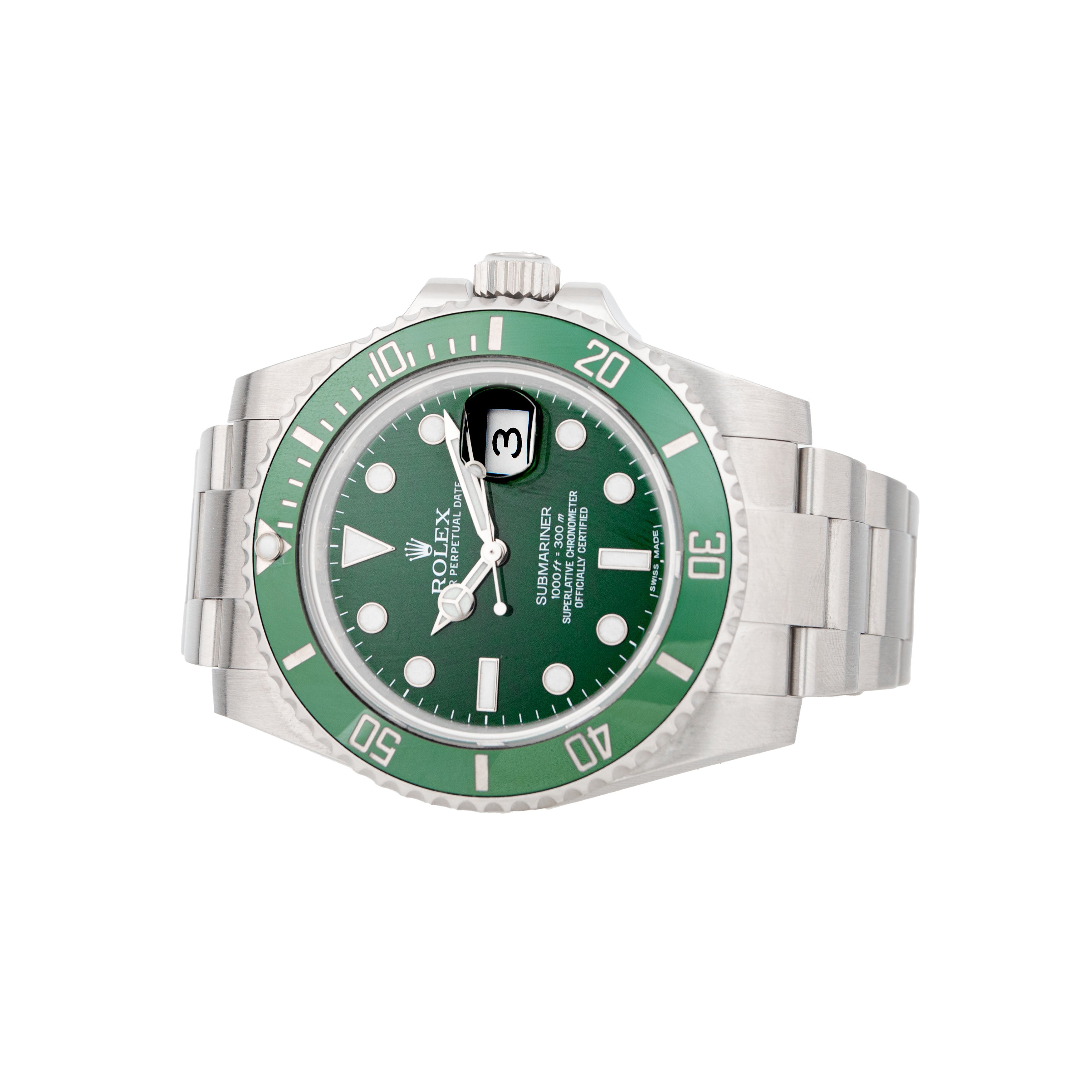 Rolex Submariner Date Hulk Stainless Steel Green Dial 40mm 116610LV Full Set