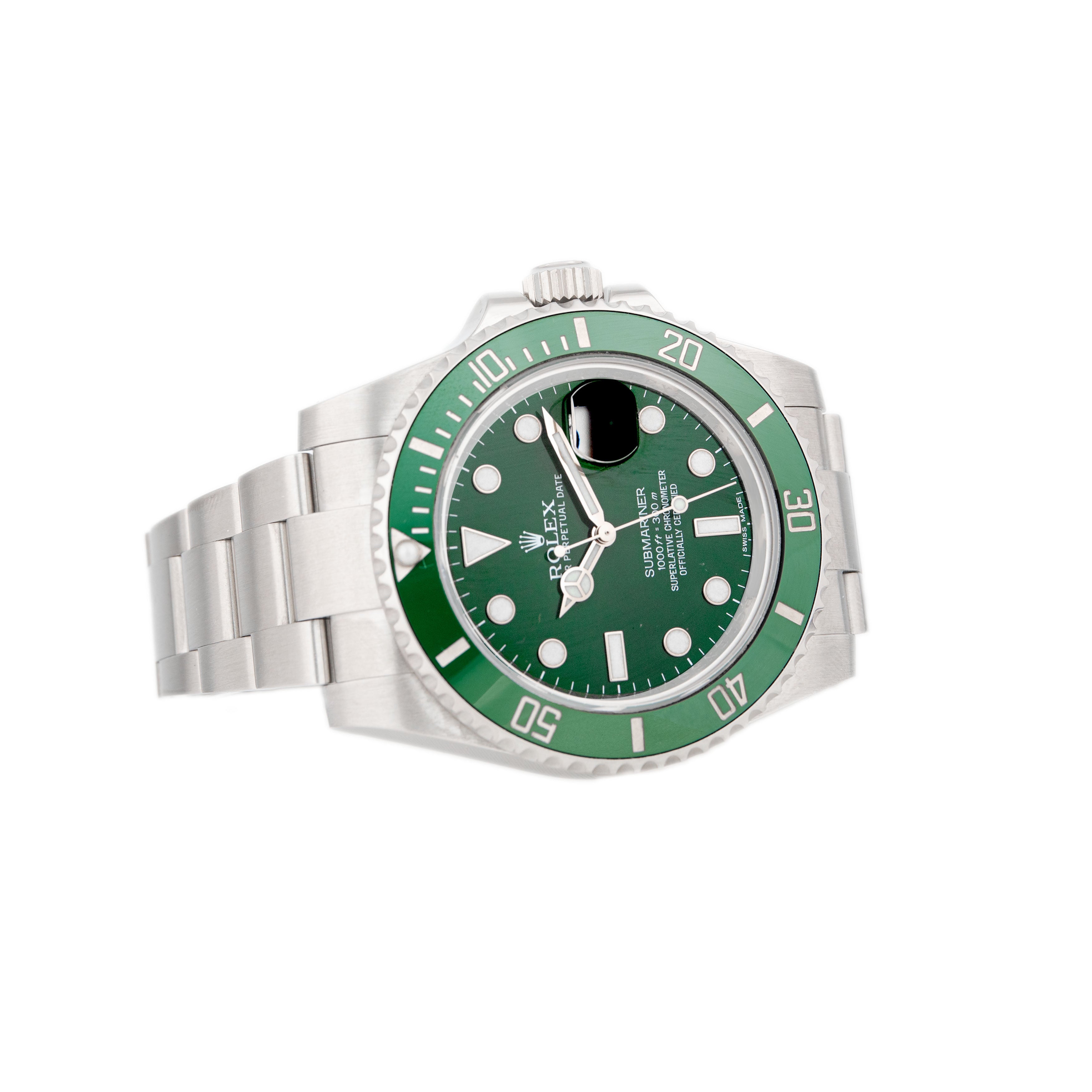 Rolex Submariner Date Hulk Stainless Steel Green Dial 40mm 116610LV Full Set