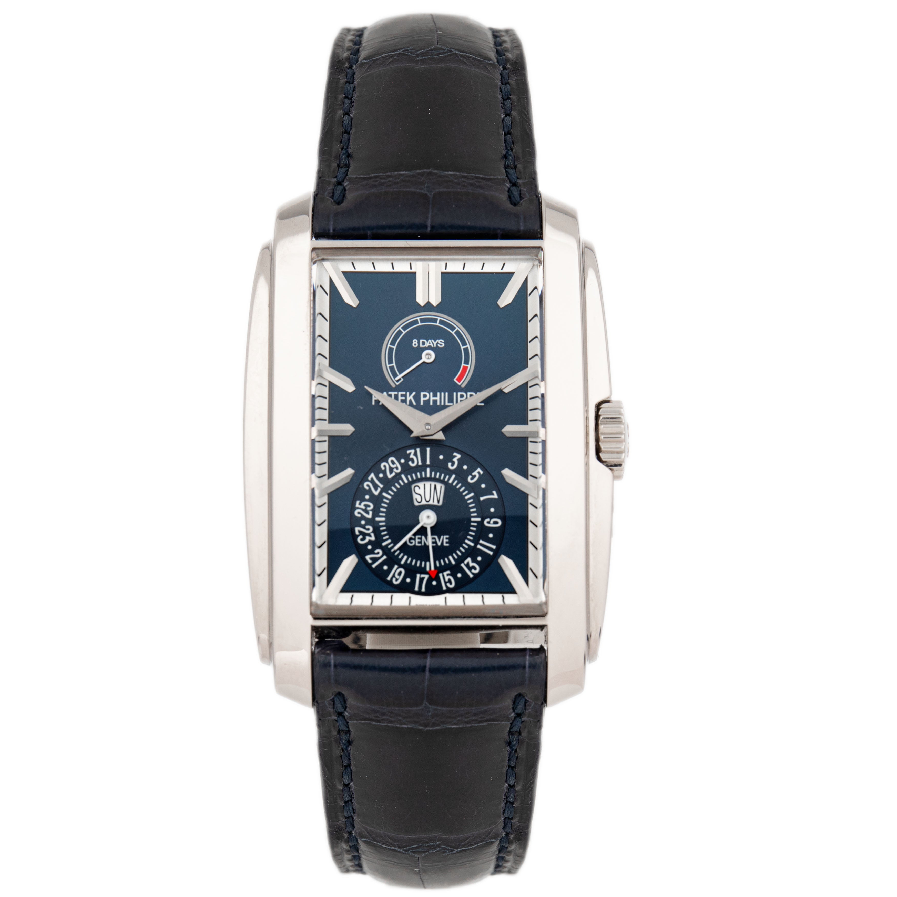 Patek Philippe Gondolo 8 Day White Gold Blue Dial 47mm 5200G