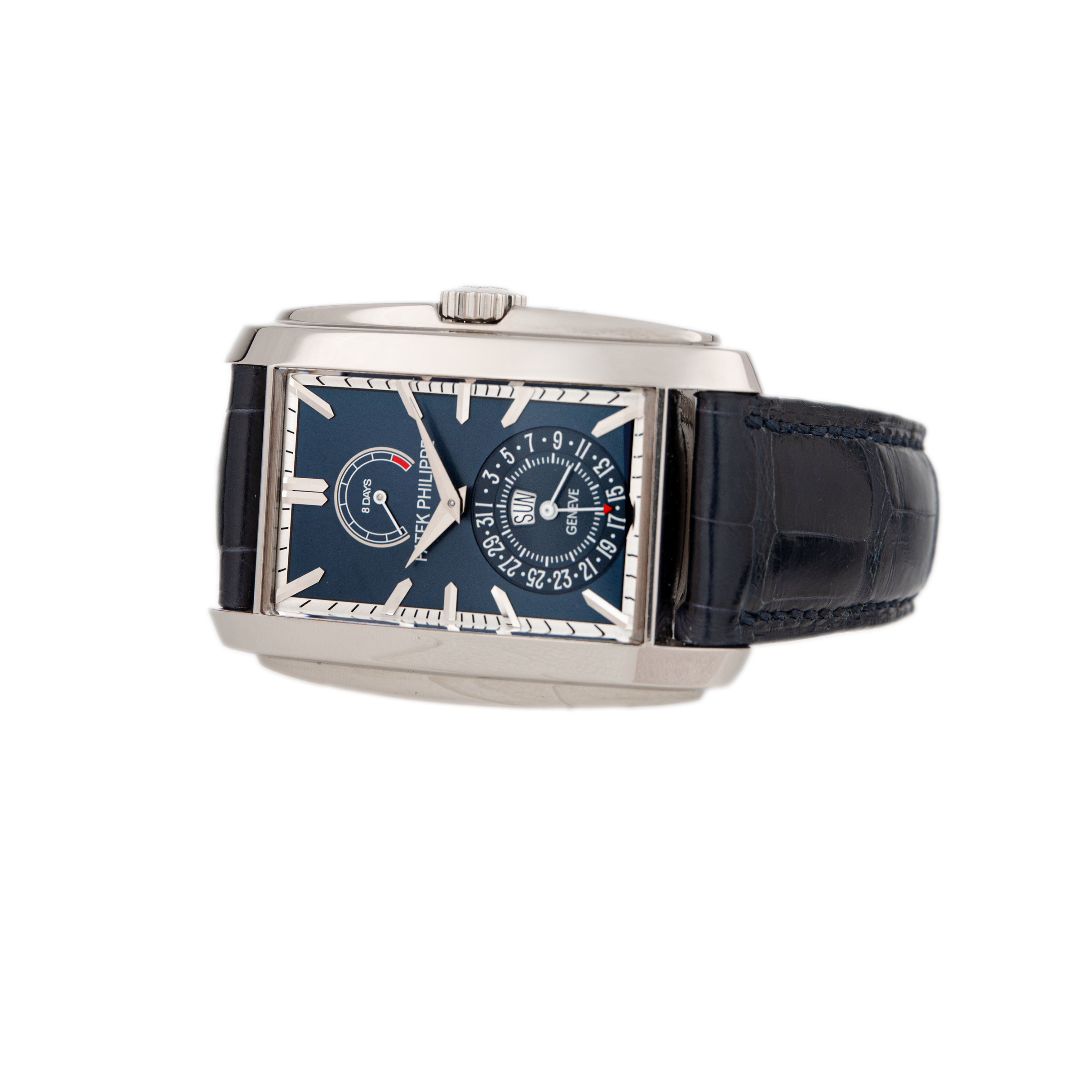 Patek Philippe Gondolo 8 Day White Gold Blue Dial 47mm 5200G