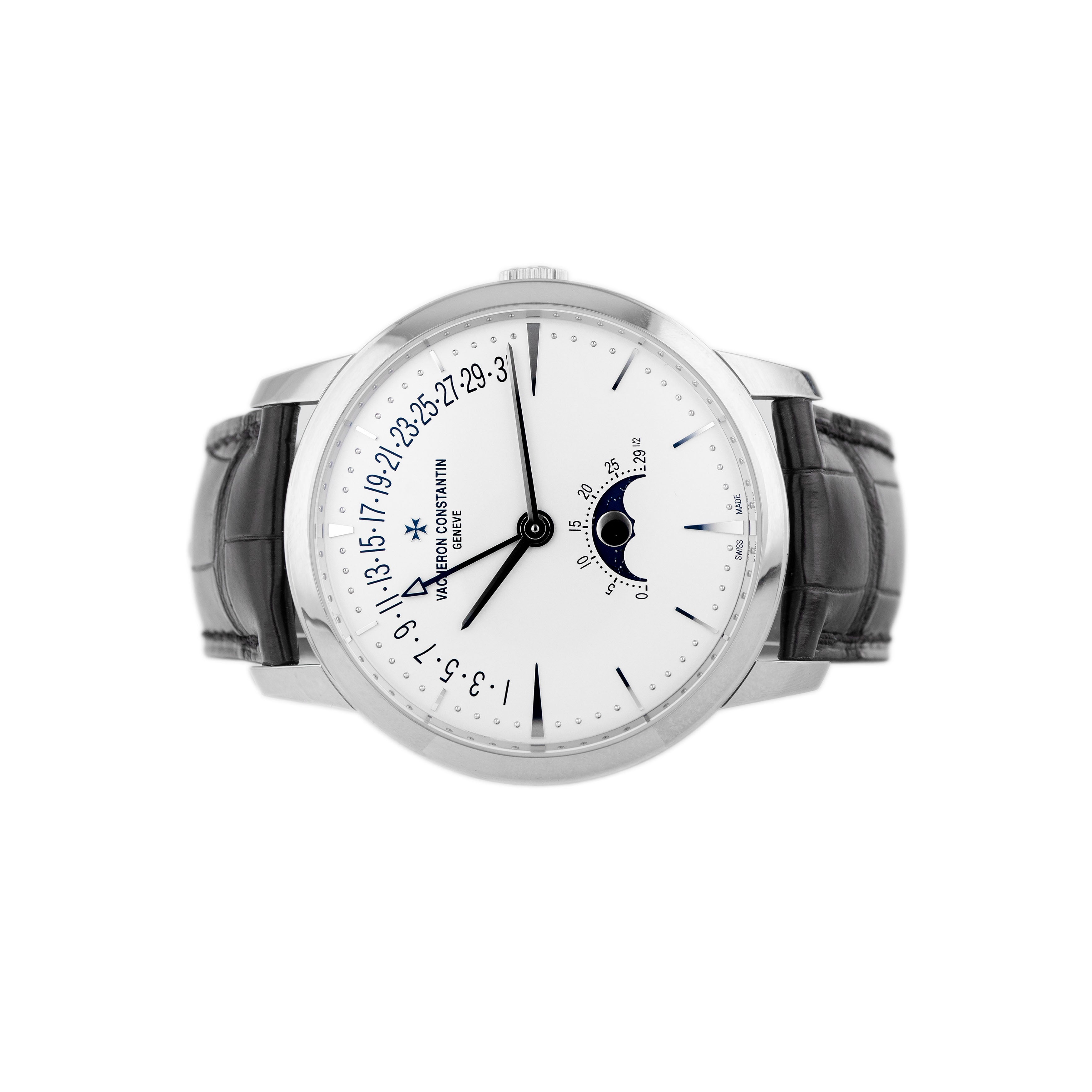 Vacheron Constantin Patrimony Moon Phase Retrograde Date 42.5mm Silver Dial 4010U/000G-B330 Full Set