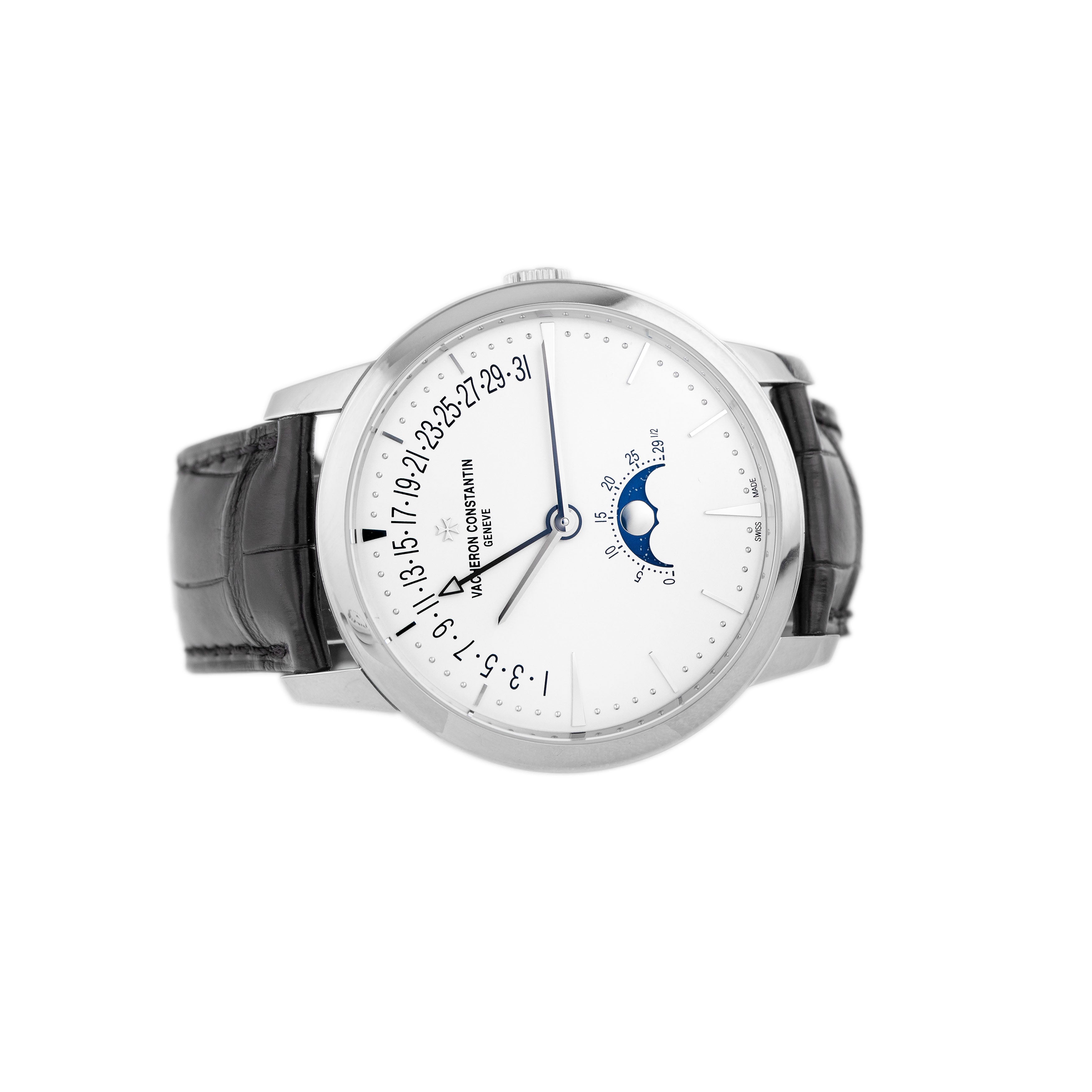 Vacheron Constantin Patrimony Moon Phase Retrograde Date 42.5mm Silver Dial 4010U/000G-B330 Full Set