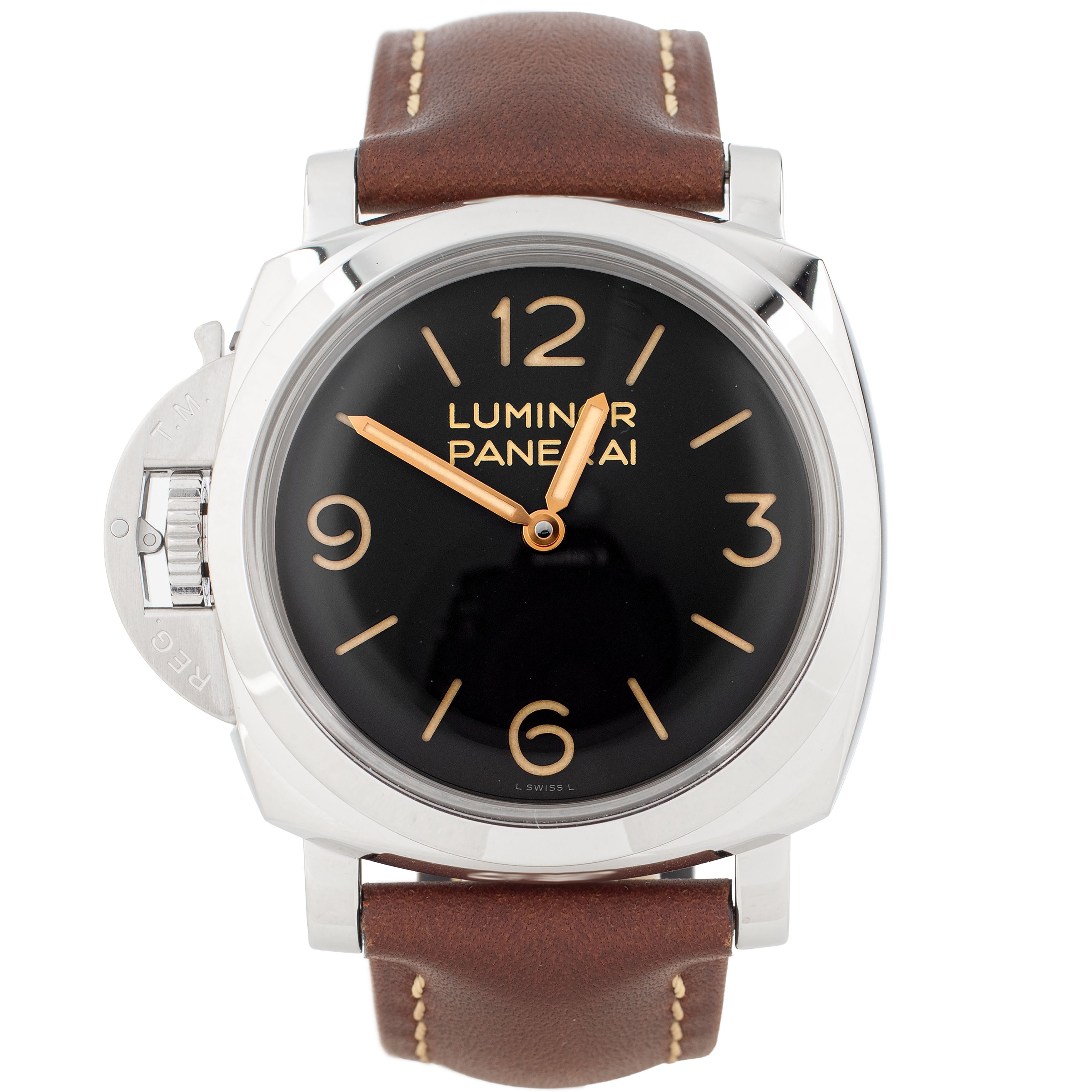 Panerai Luminor 1950 3 Days Destro Stainless Steel Black Dial 47mm Pam00557 Full Set