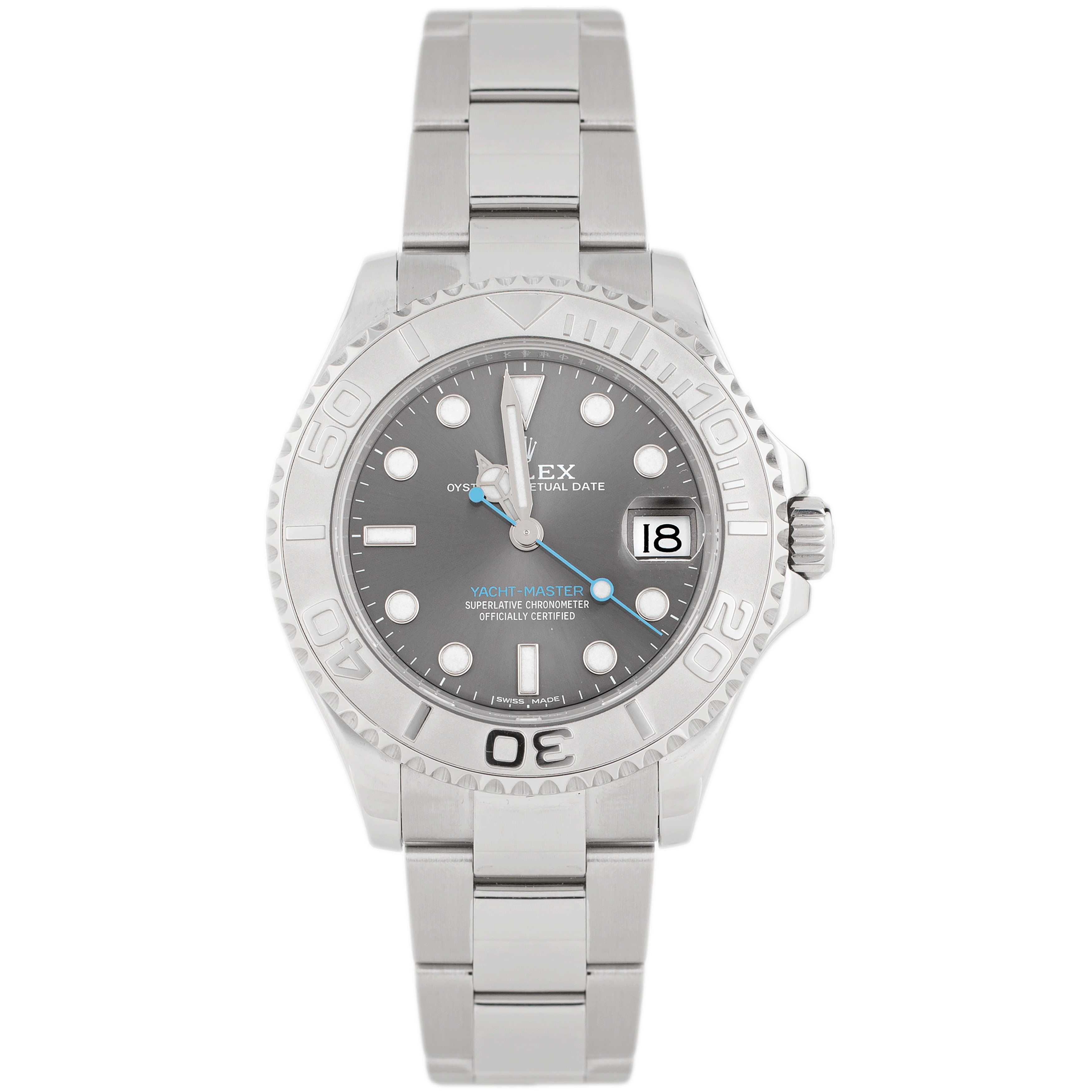 Rolex Yacht-Master 37 Stainless Steel Rhodium Gray Dial 37mm 268622 Full Set