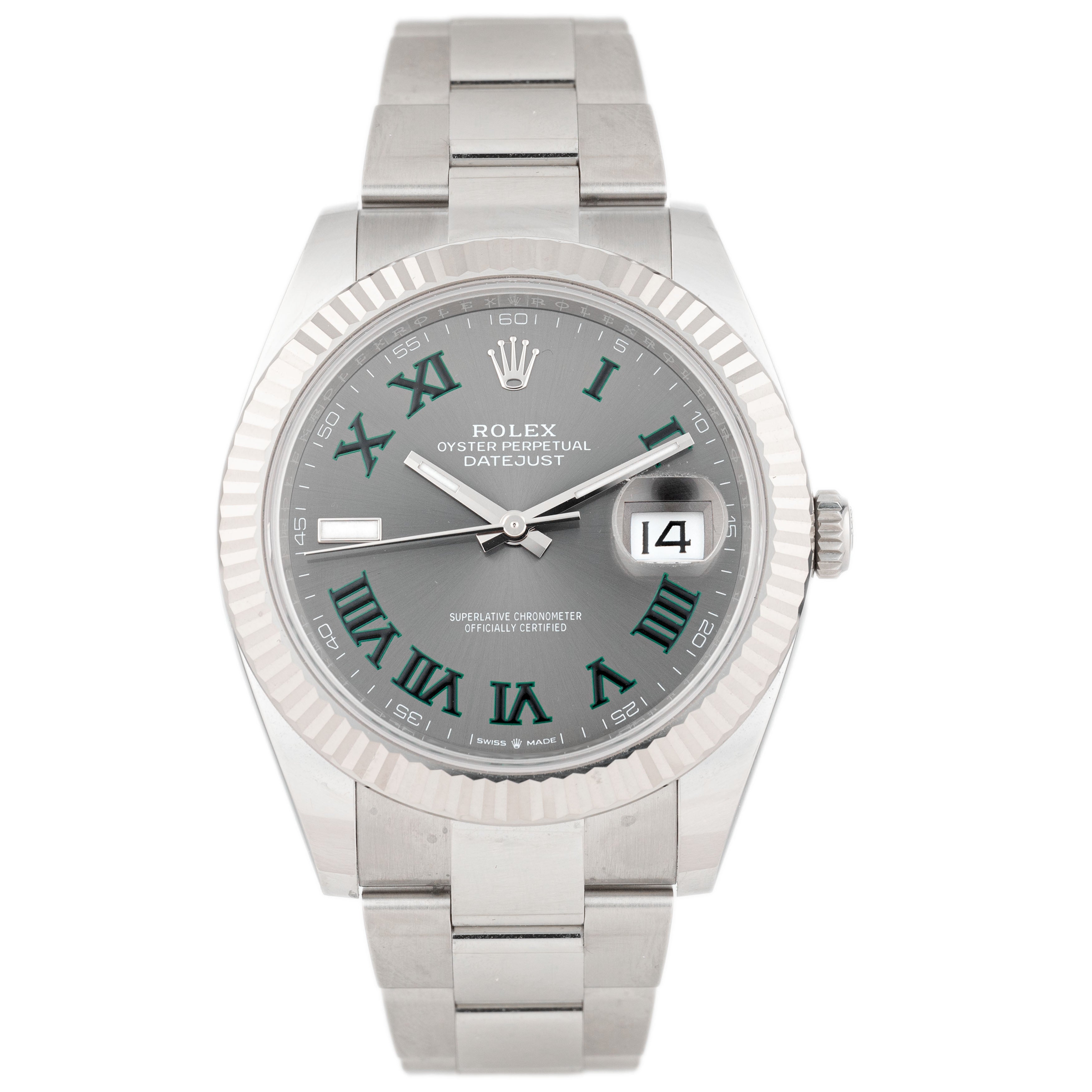 Rolex Datejust 41 Wimbledon Stainless Steel Gray Dial 41mm 126334 Full Set