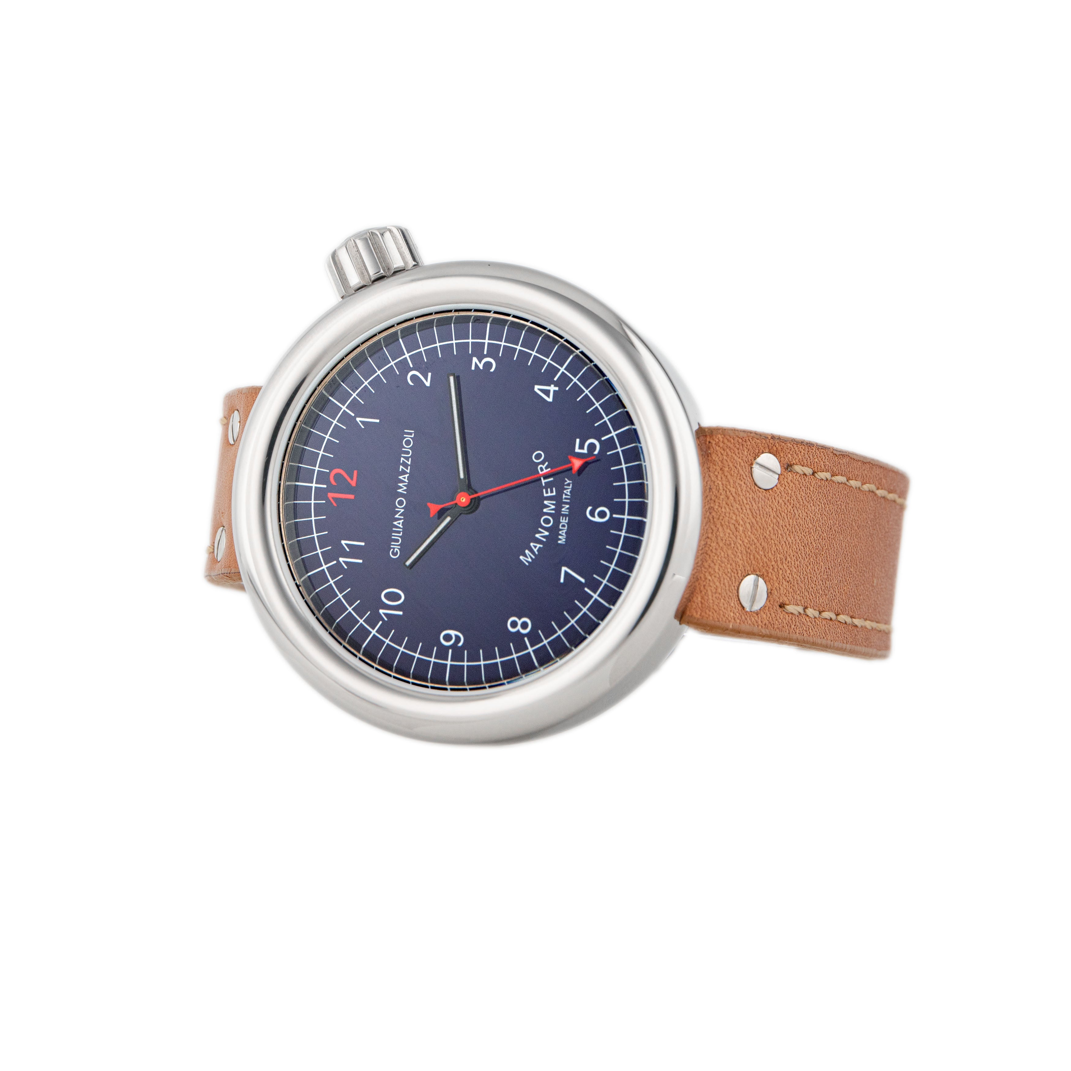 Giuliano Mazzuoli Manometro Blue Stainless Steel Blue Dial 45mm MRP03N