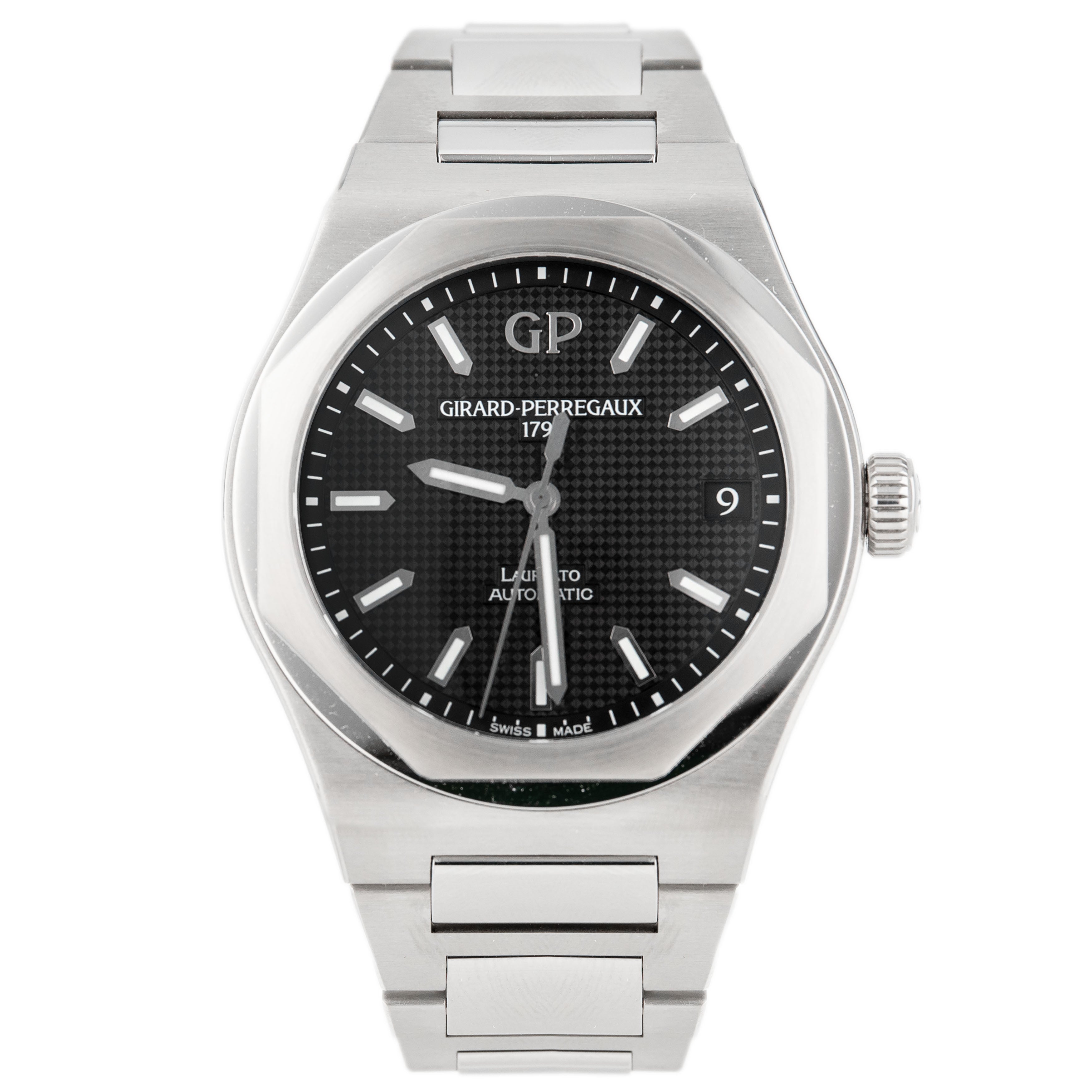 Girard Perregaux Laureato Stainless Steel Black Dial 42mm 81010-11-634-11A Full Set