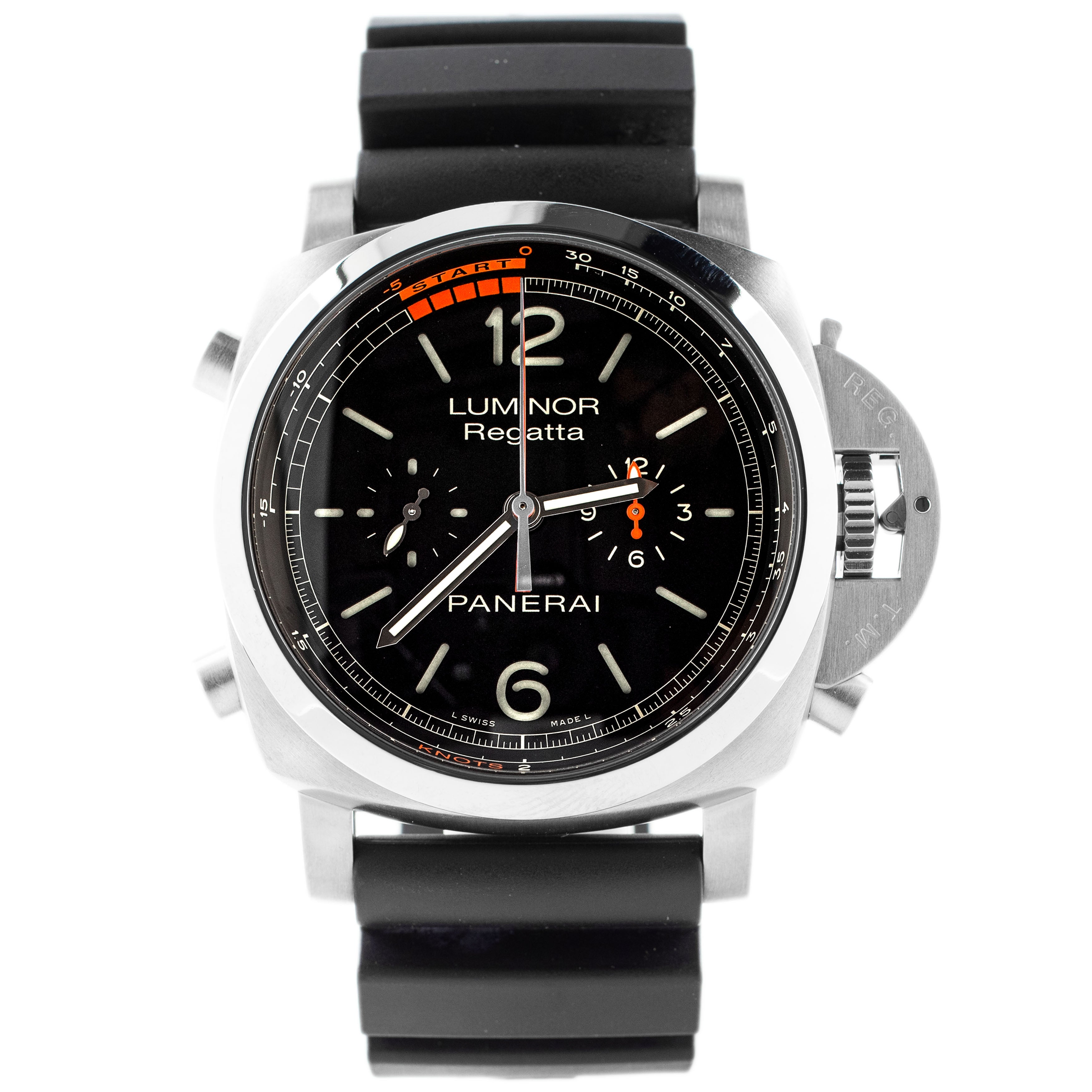 Panerai Luminor 1950 3 Days Chrono Flyback Regatta Titanium Black Dial 47mm Pam00526 Full Set