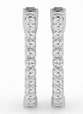14K White Gold Lab Grown Diamond Hoop Earrings 6.00ctw