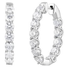 14K White Gold Lab Grown Diamond Hoop Earrings 8.00ctw