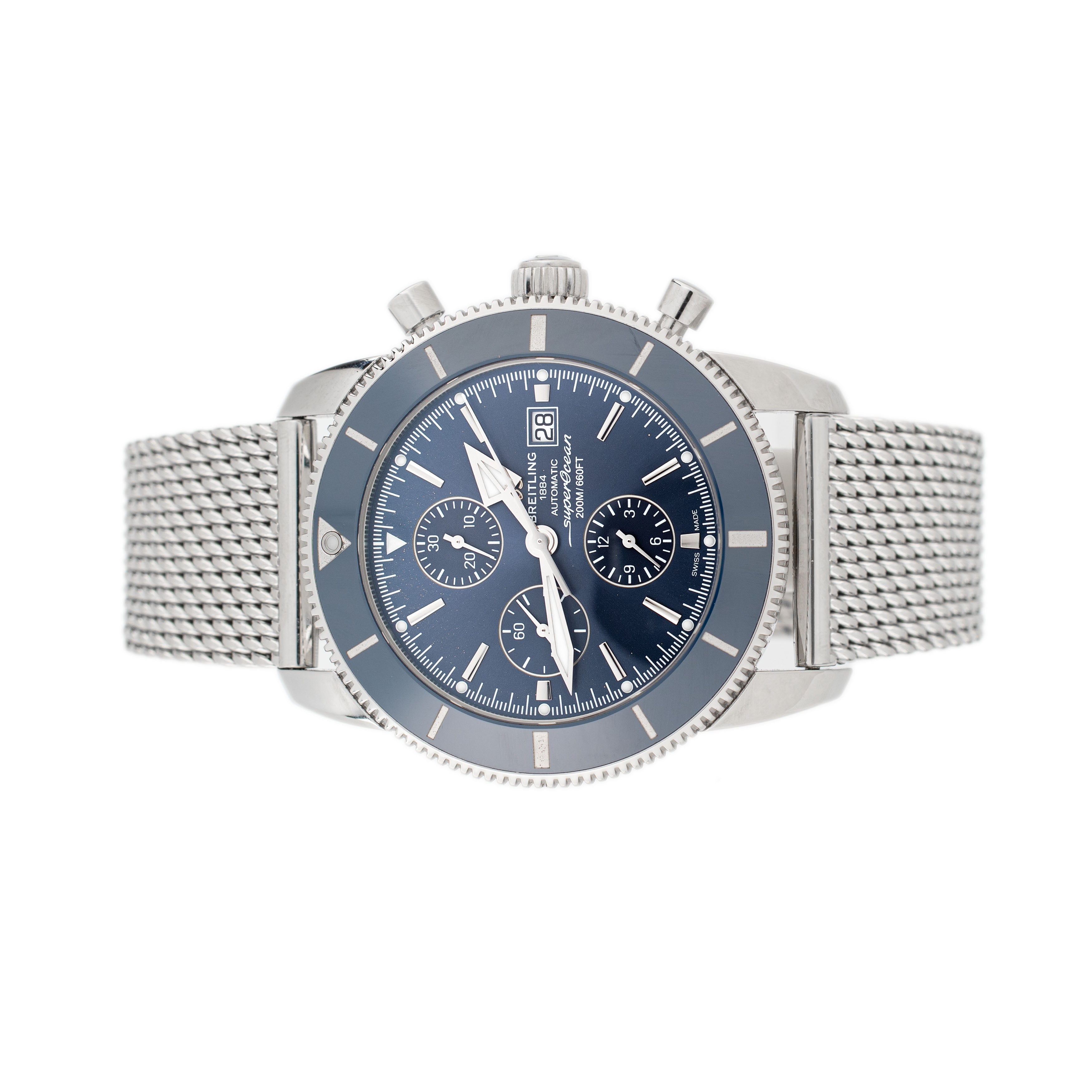 Breitling Superocean Heritage Chronograph Stainless Steel Blue Dial 46mm A13312 Full Set
