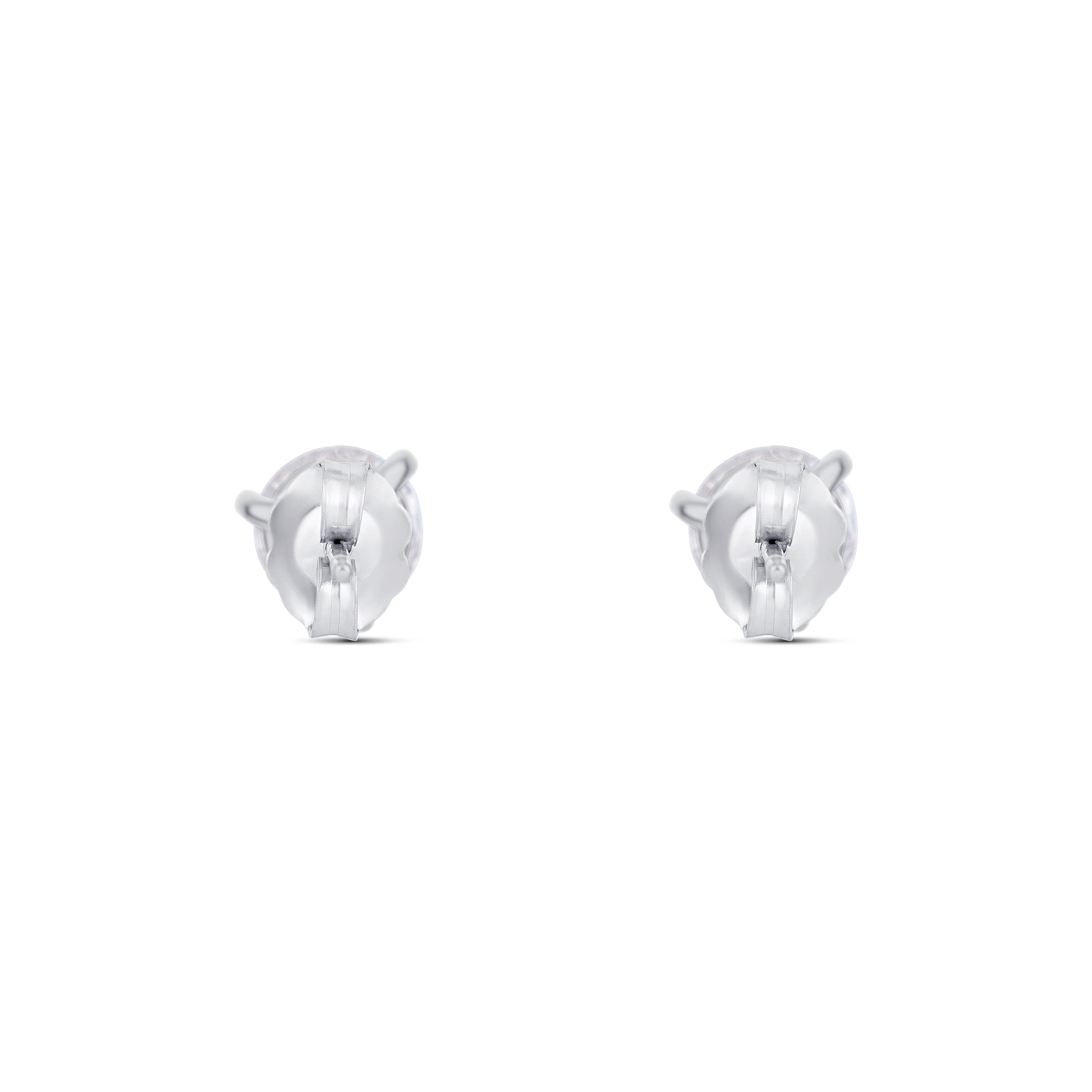 18K White Gold Round Diamond Stud Earrings