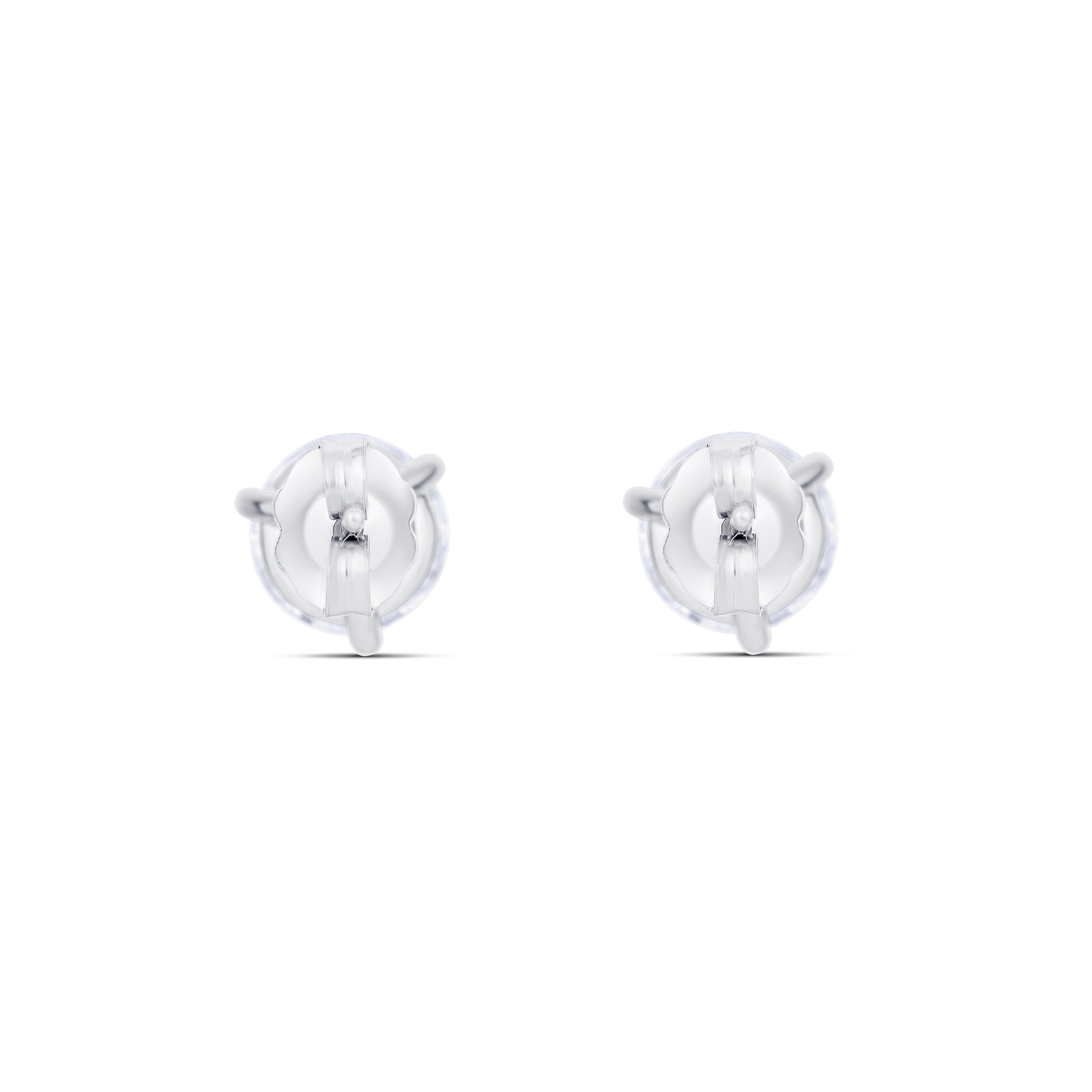 18K White Gold Round Diamond Stud Earrings