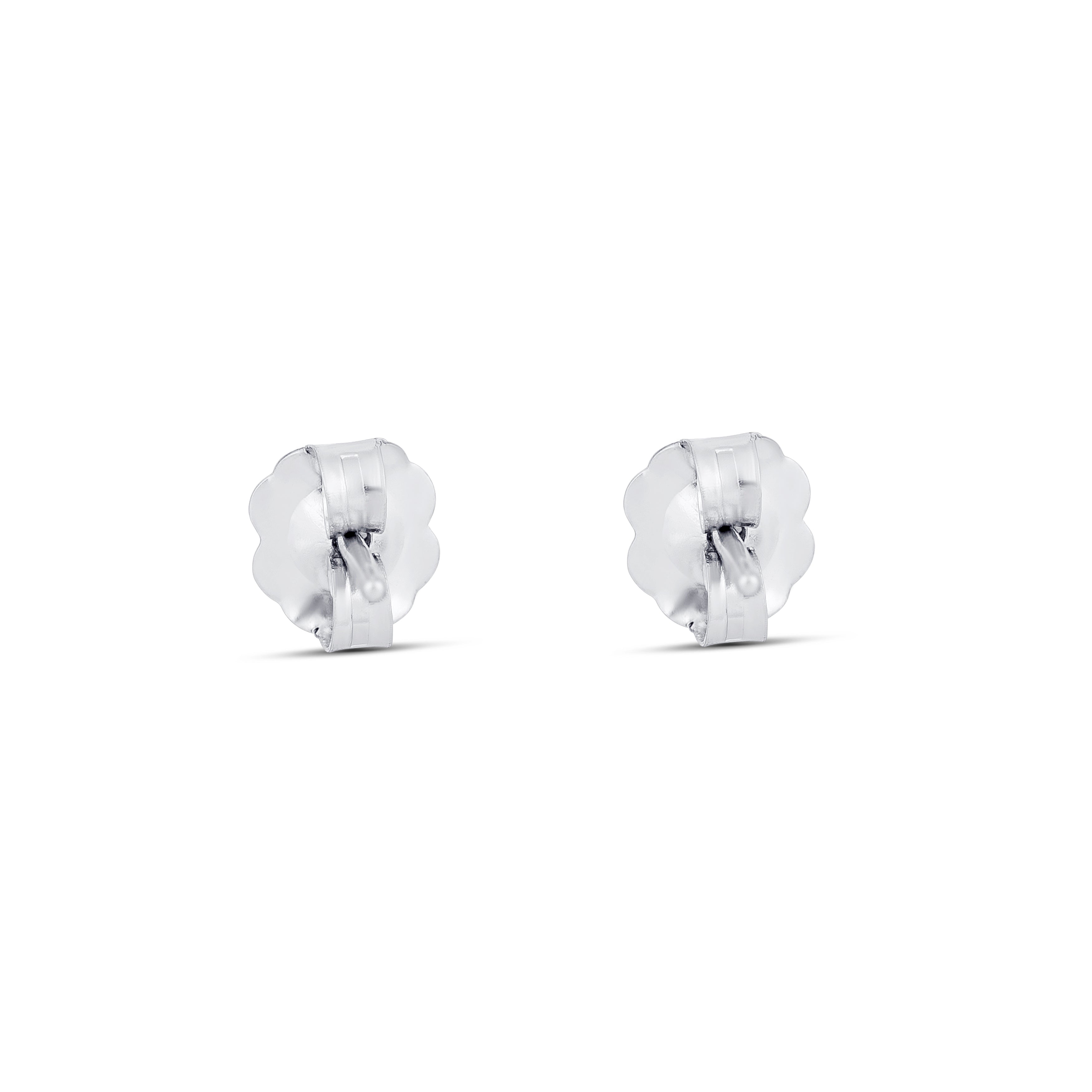 18K White Gold Round Diamond Stud Earrings