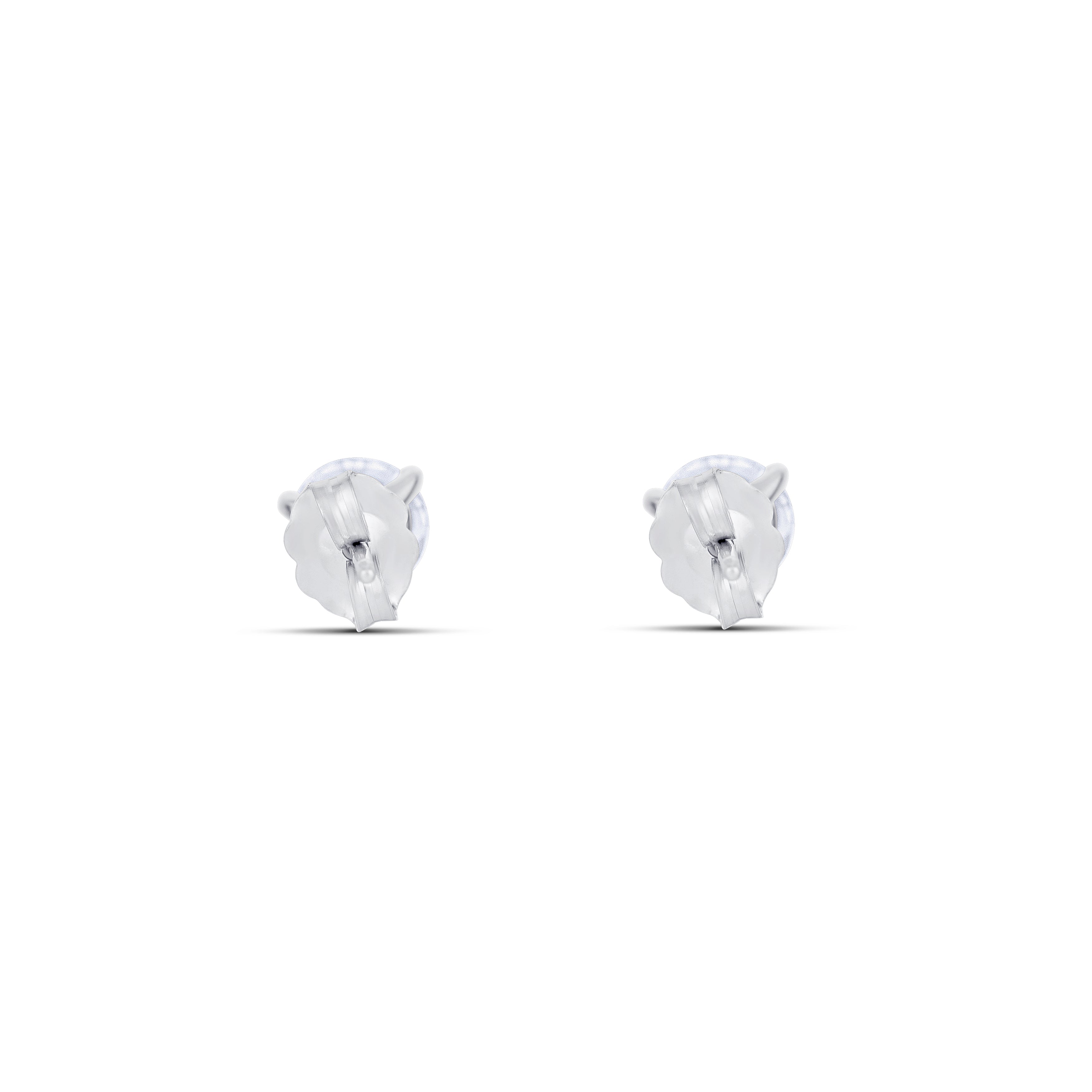 18K White Gold Round Diamond Stud Earrings