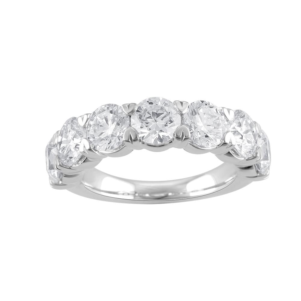 14K White Gold Lab Grown Round Diamond Half Band 4.00ctw