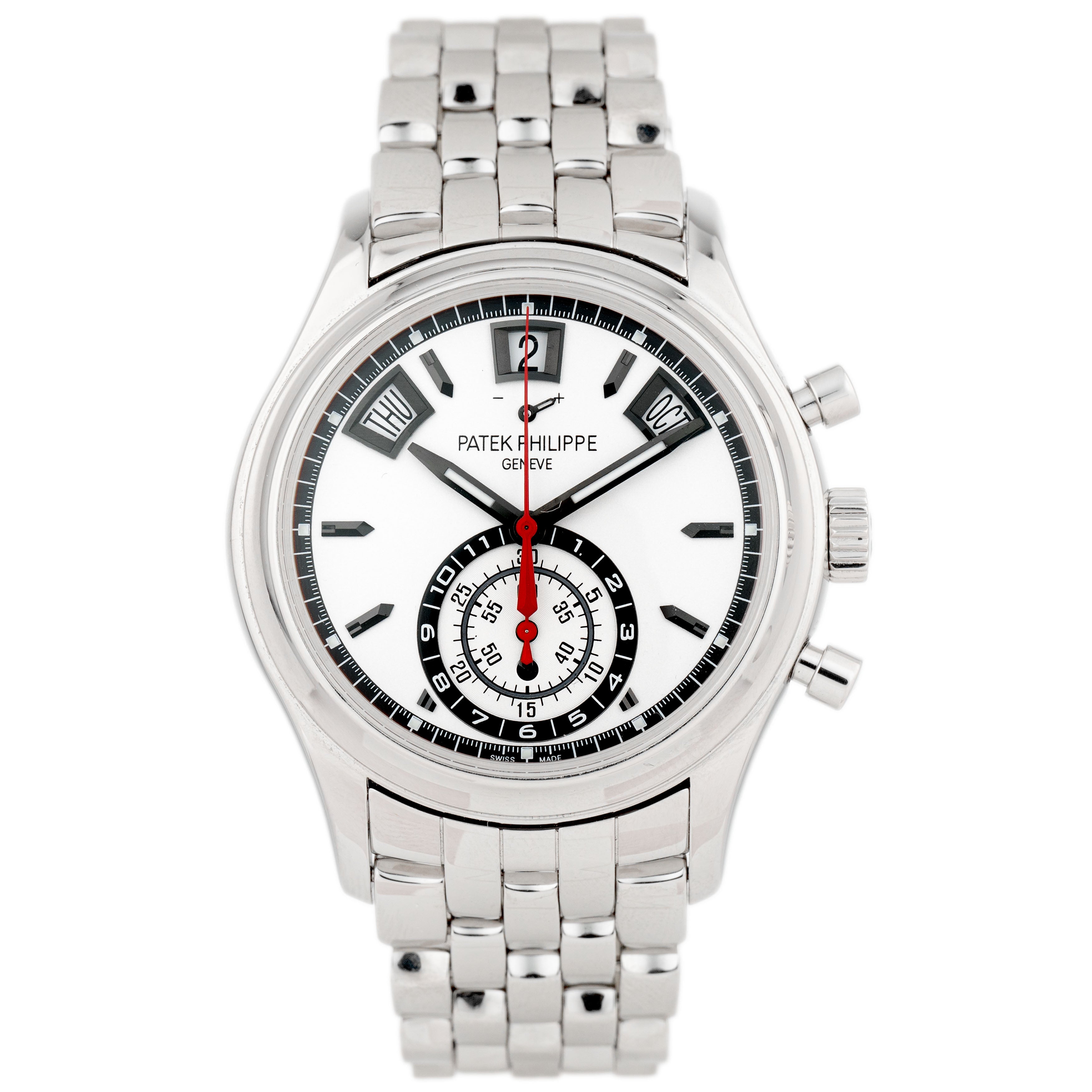 Patek Philippe Complications Annual Calendar Flyback Chronograph Stainless Steel White Dial 40.5mm 5960A Full Set