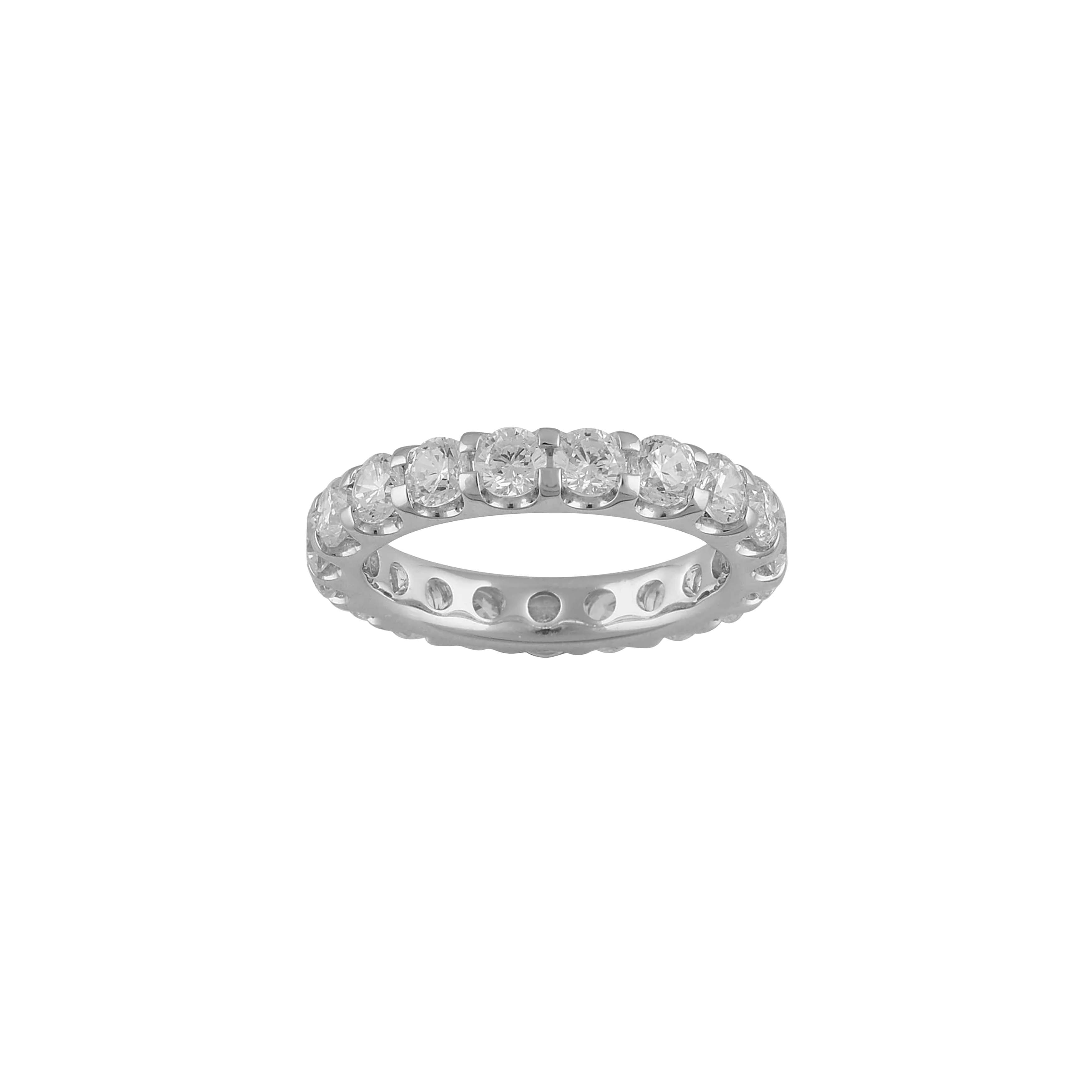 Platinum Lab Grown Round Diamond Eternity Band 4.00ctw