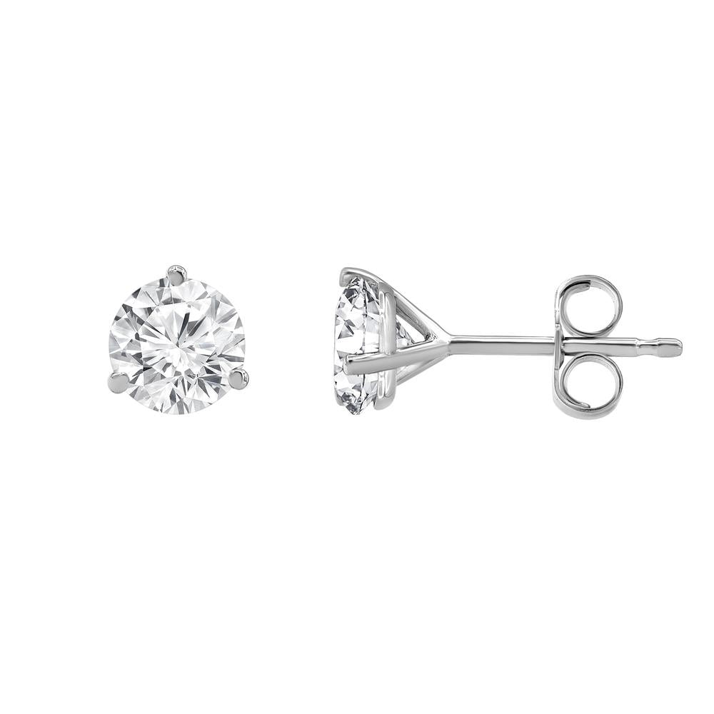 14K White Gold Lab Grown Diamond Stud Earrings 3.00ctw