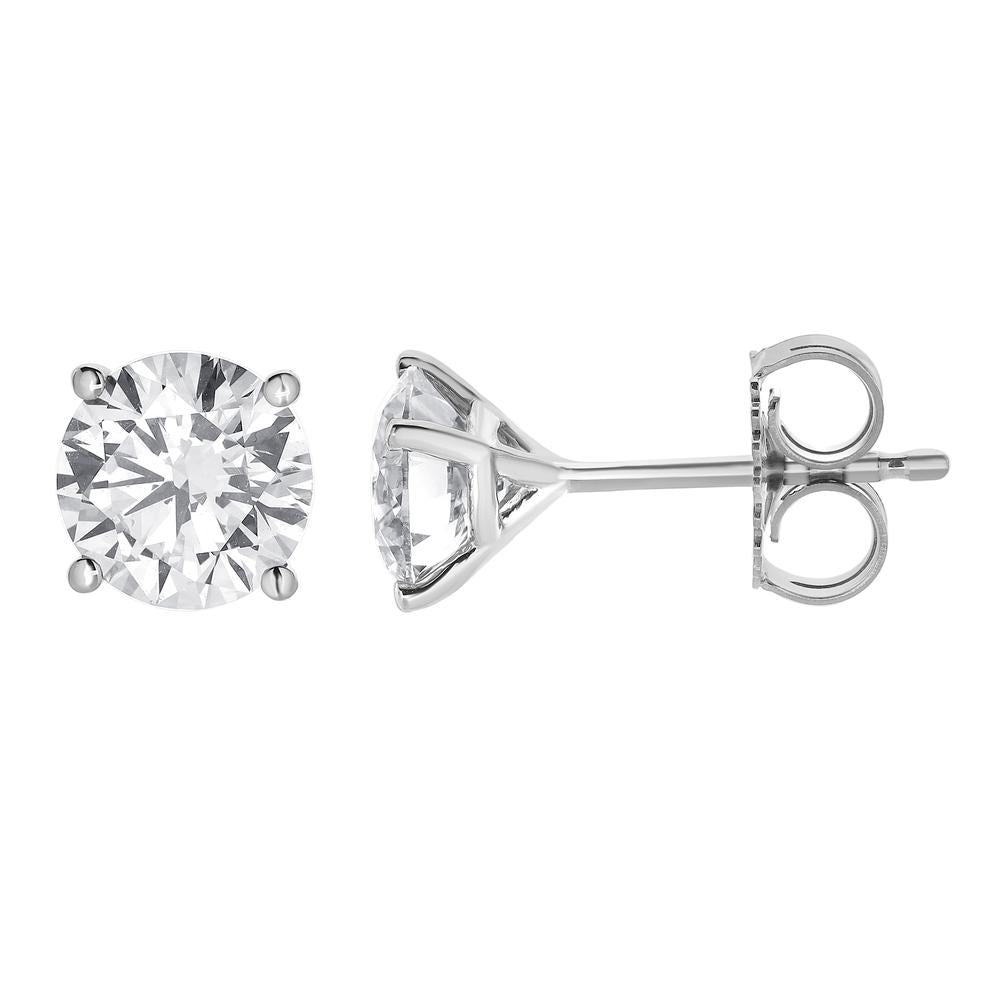14K White Gold Lab Grown Diamond Stud Earrings 3.00ctw