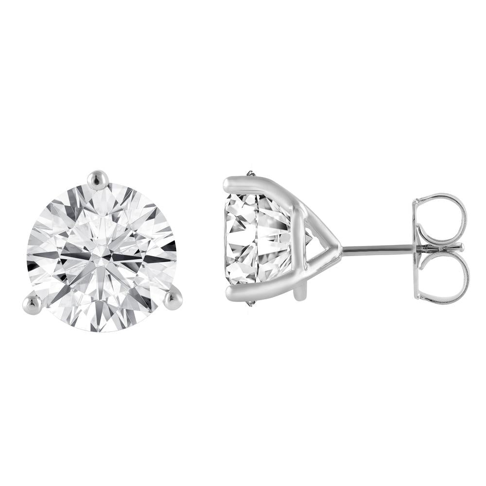 14K White Gold Lab Grown Diamond Stud Earrings 6.00ctw