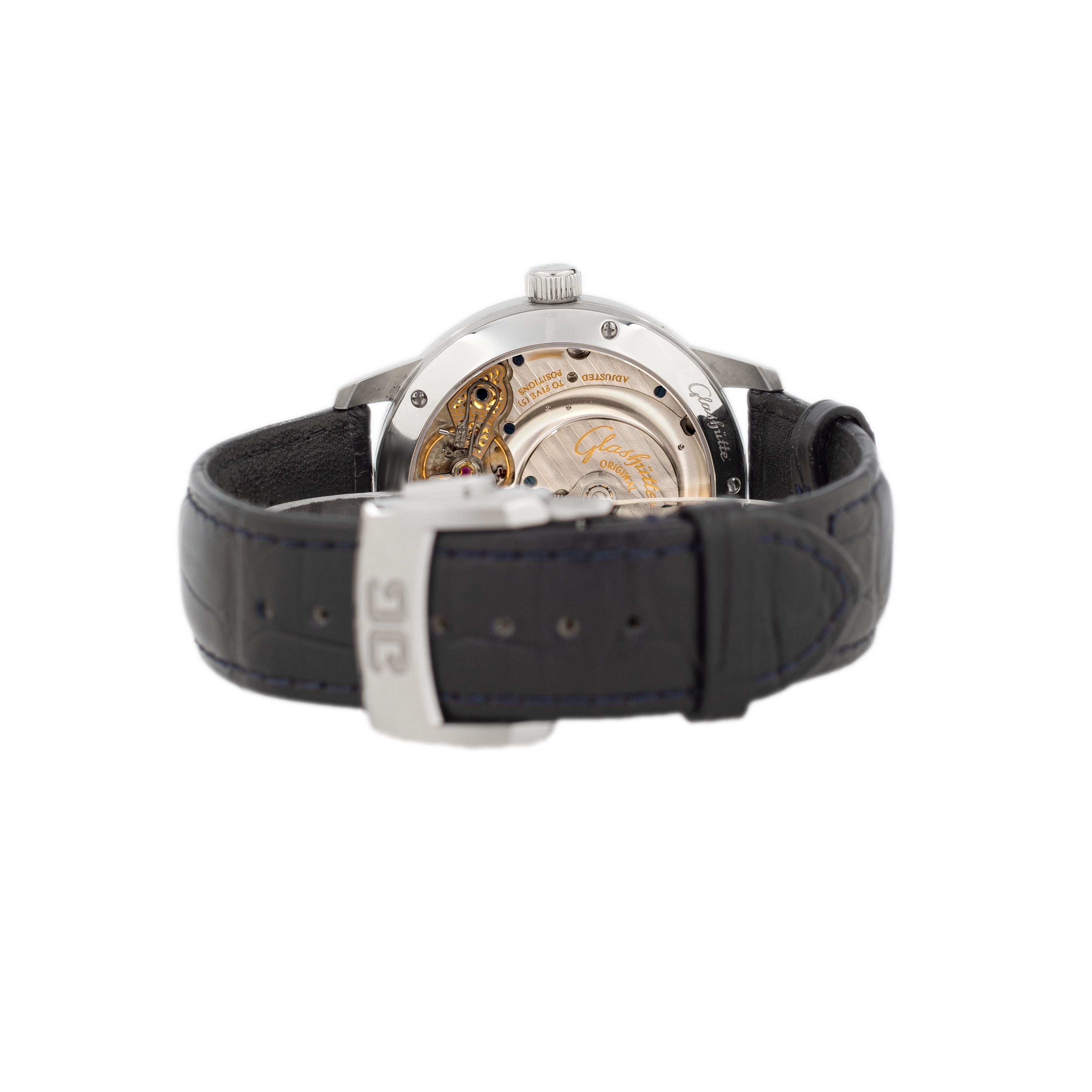 Glashutte Original PanoMaticLunar Stainless Steel Blue Dial 40mm 1-90-02-46-32-61 Full Set