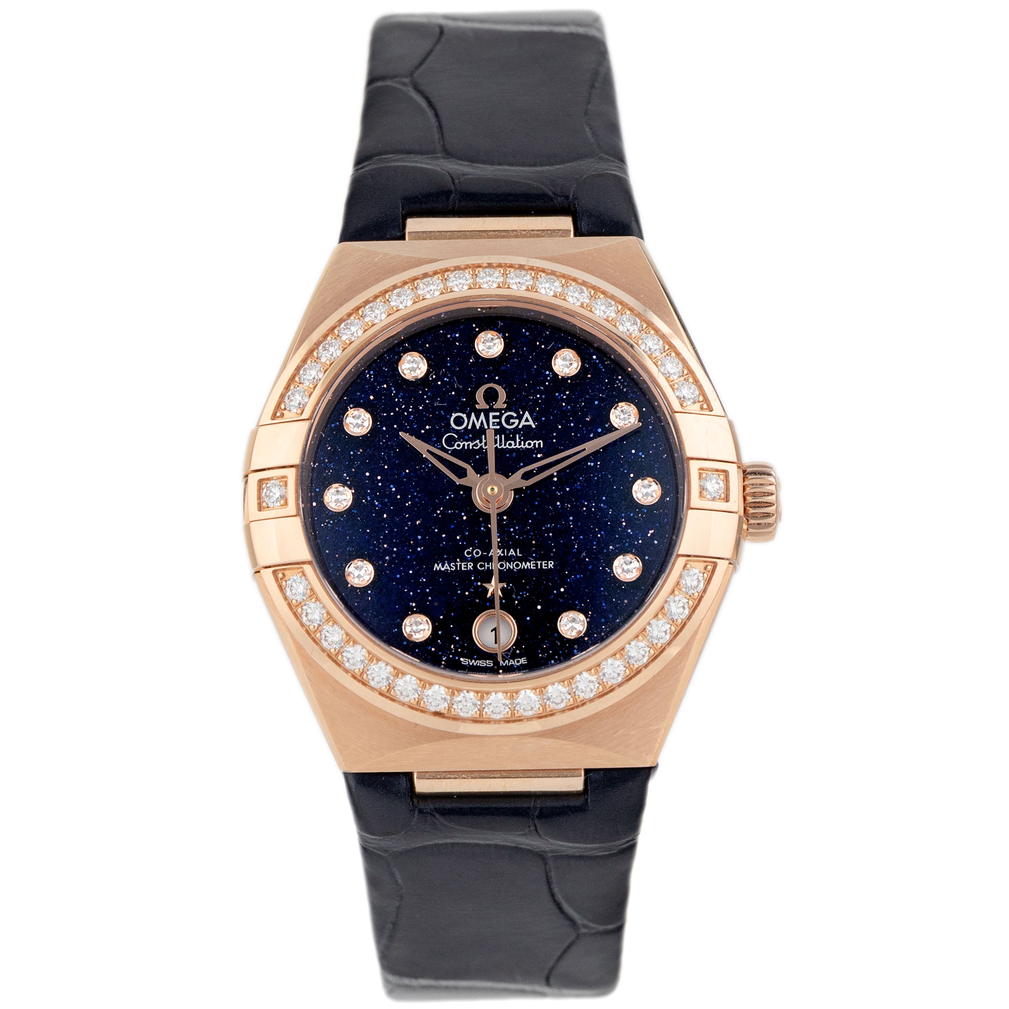 Omega Constellation Rose Gold Aventurine Blue Dial 29mm 131.58.29.20.53.003 Full Set