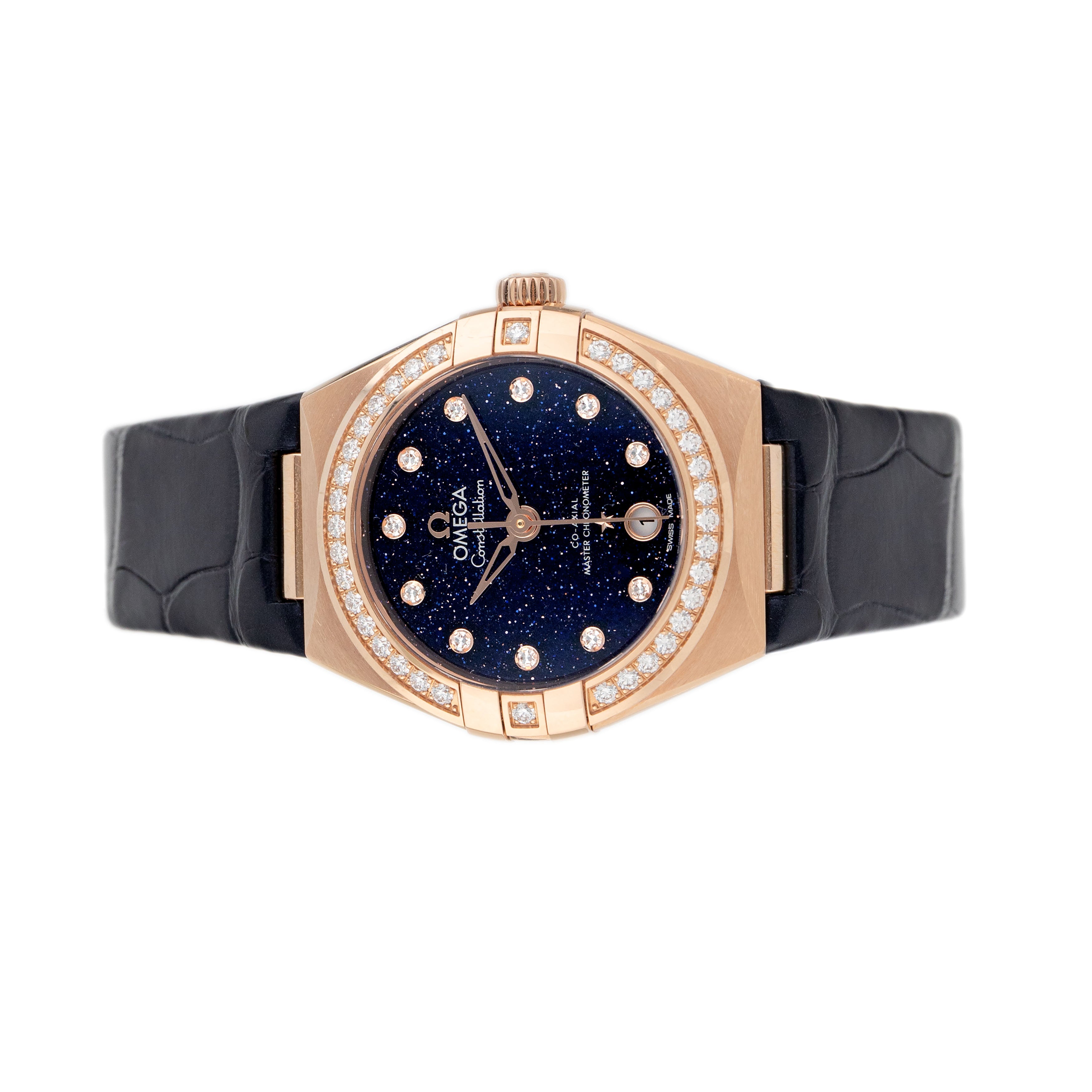 Omega Constellation Rose Gold Aventurine Blue Dial 29mm 131.58.29.20.53.003 Full Set