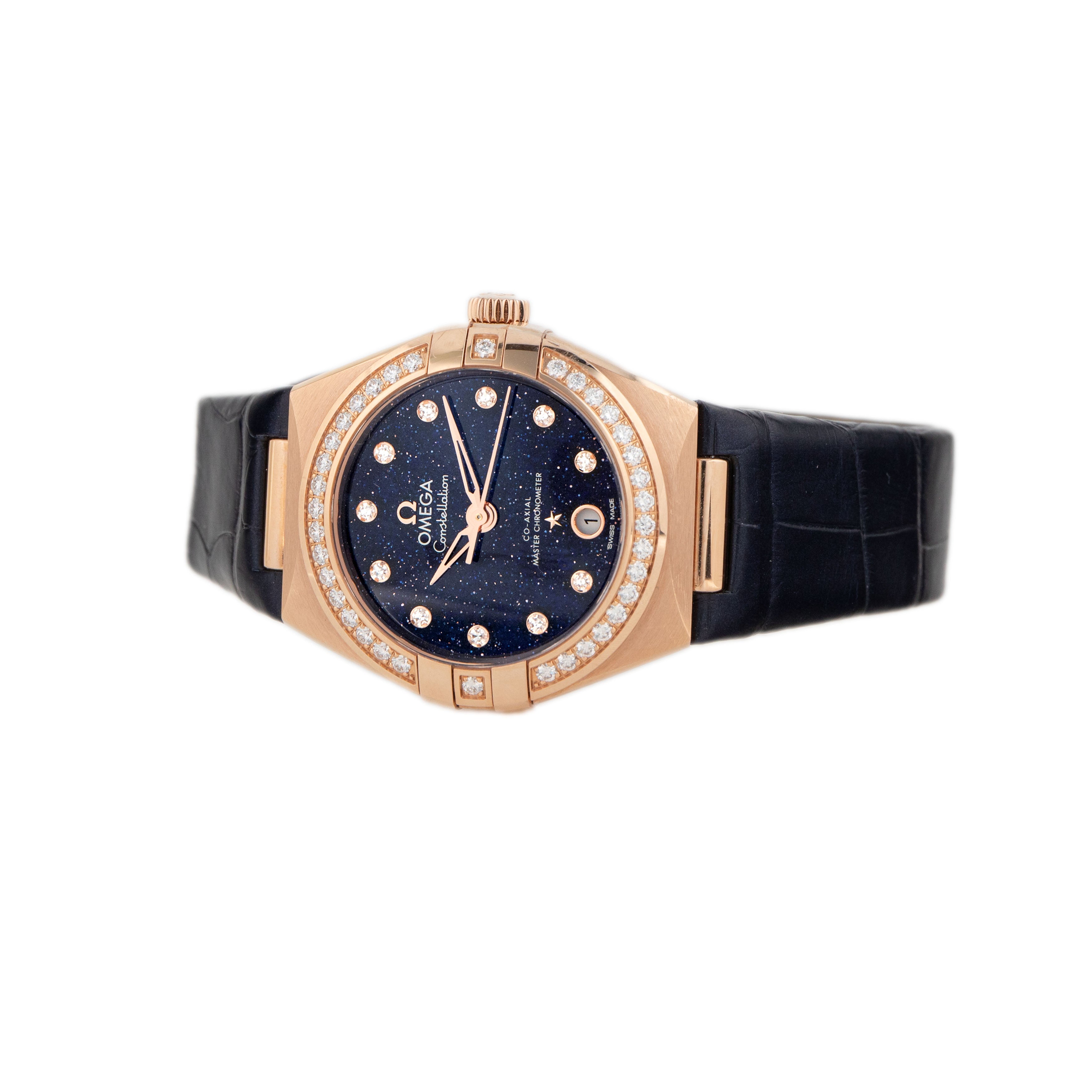 Omega Constellation Rose Gold Aventurine Blue Dial 29mm 131.58.29.20.53.003 Full Set