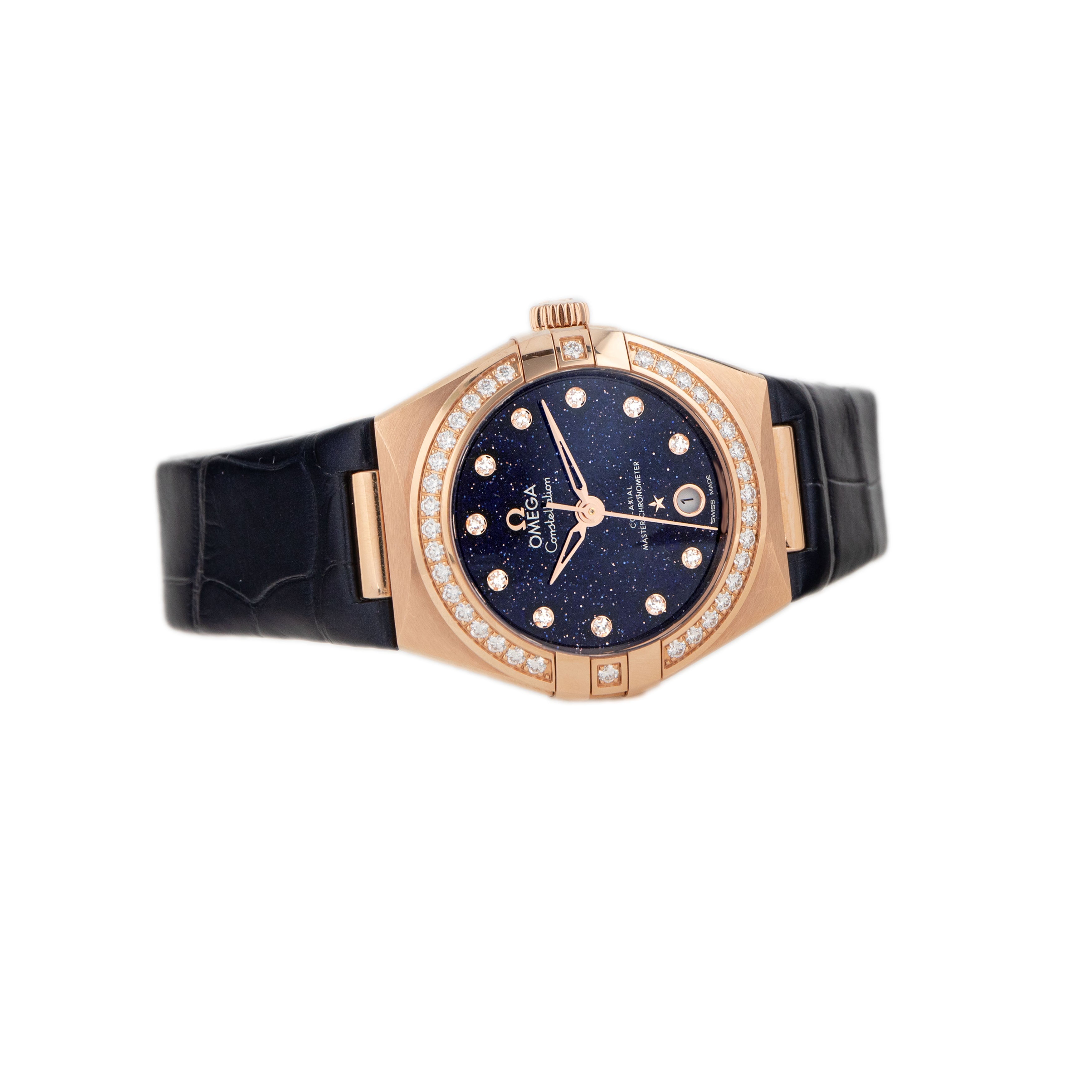 Omega Constellation Rose Gold Aventurine Blue Dial 29mm 131.58.29.20.53.003 Full Set