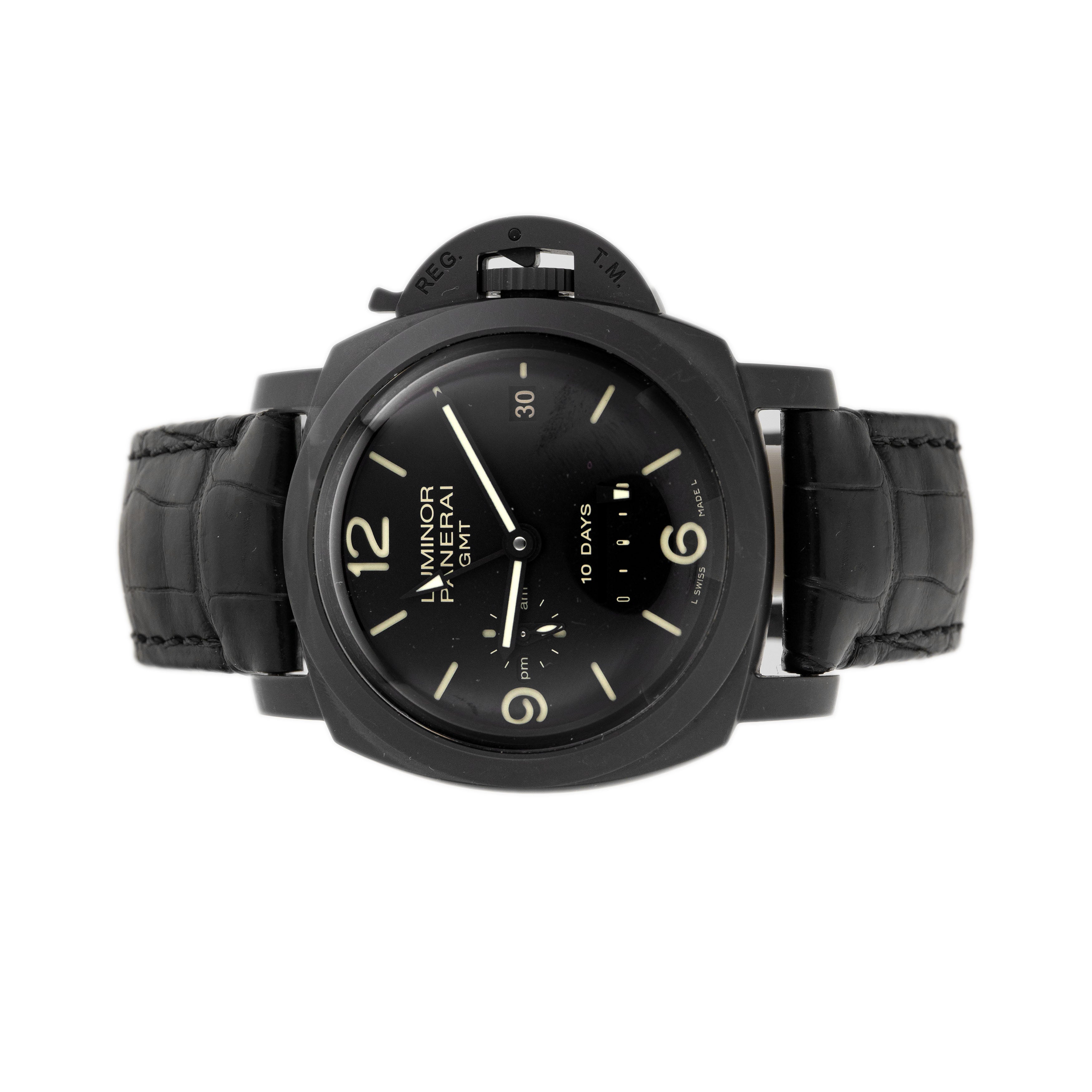 Panerai Luminor 1950 10 Days GMT Ceramic Black Dial 44mm Pam00335