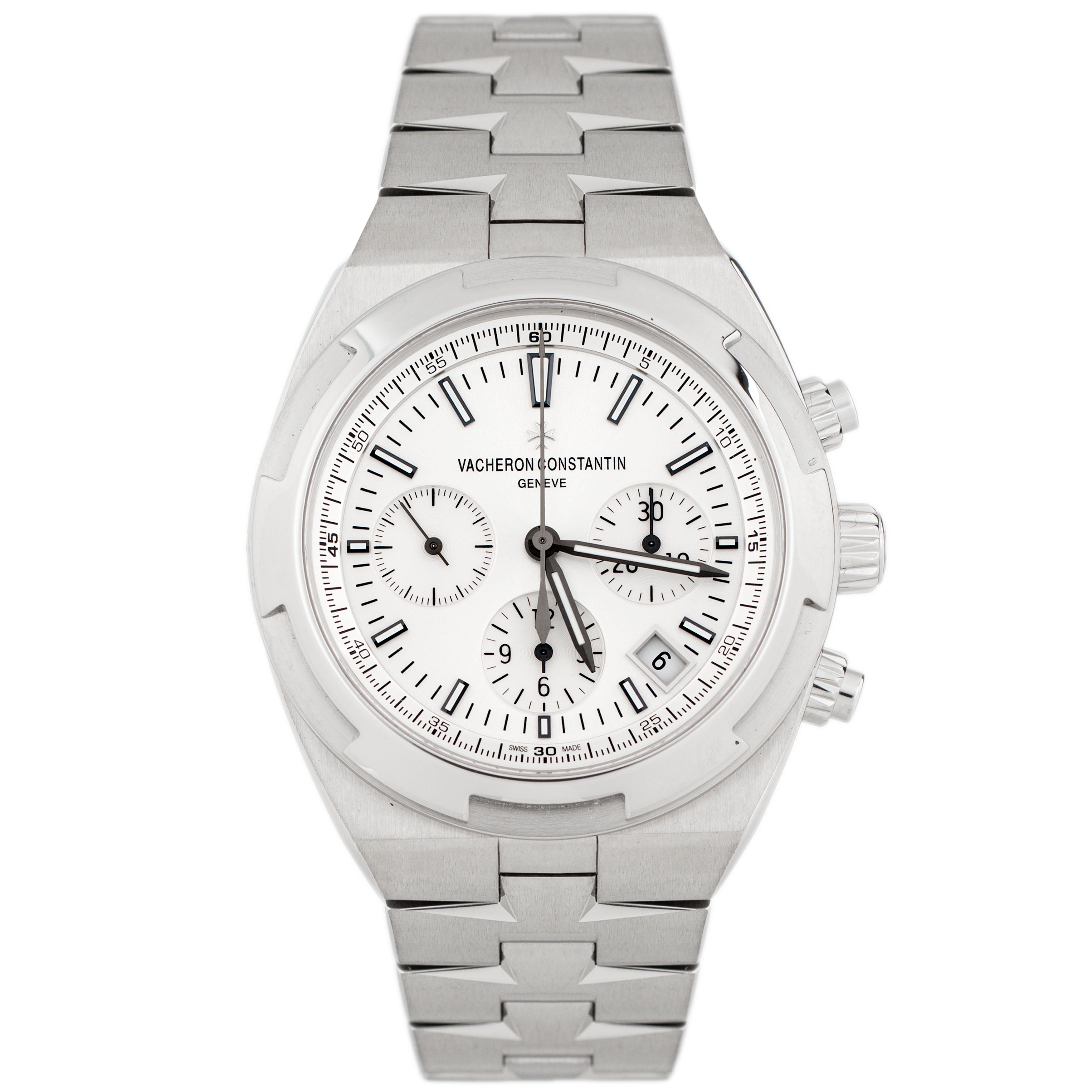 Vacheron Constantin Overseas Chronograph Stainless Steel Silver Dial 42.5mm 5500V/110A-B075 Full Set