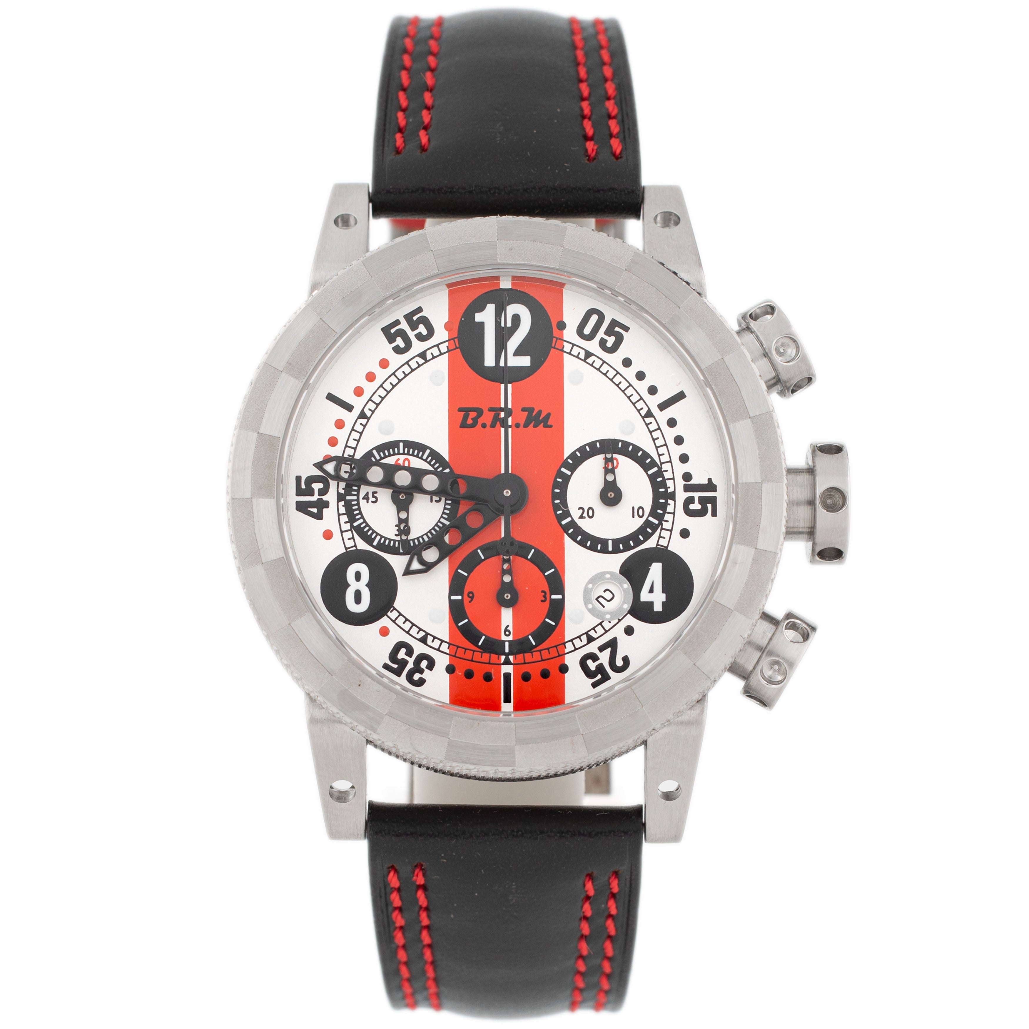 B.R.M Racing Stainless Steel Silver Dial 44mm V12-44 Full Set