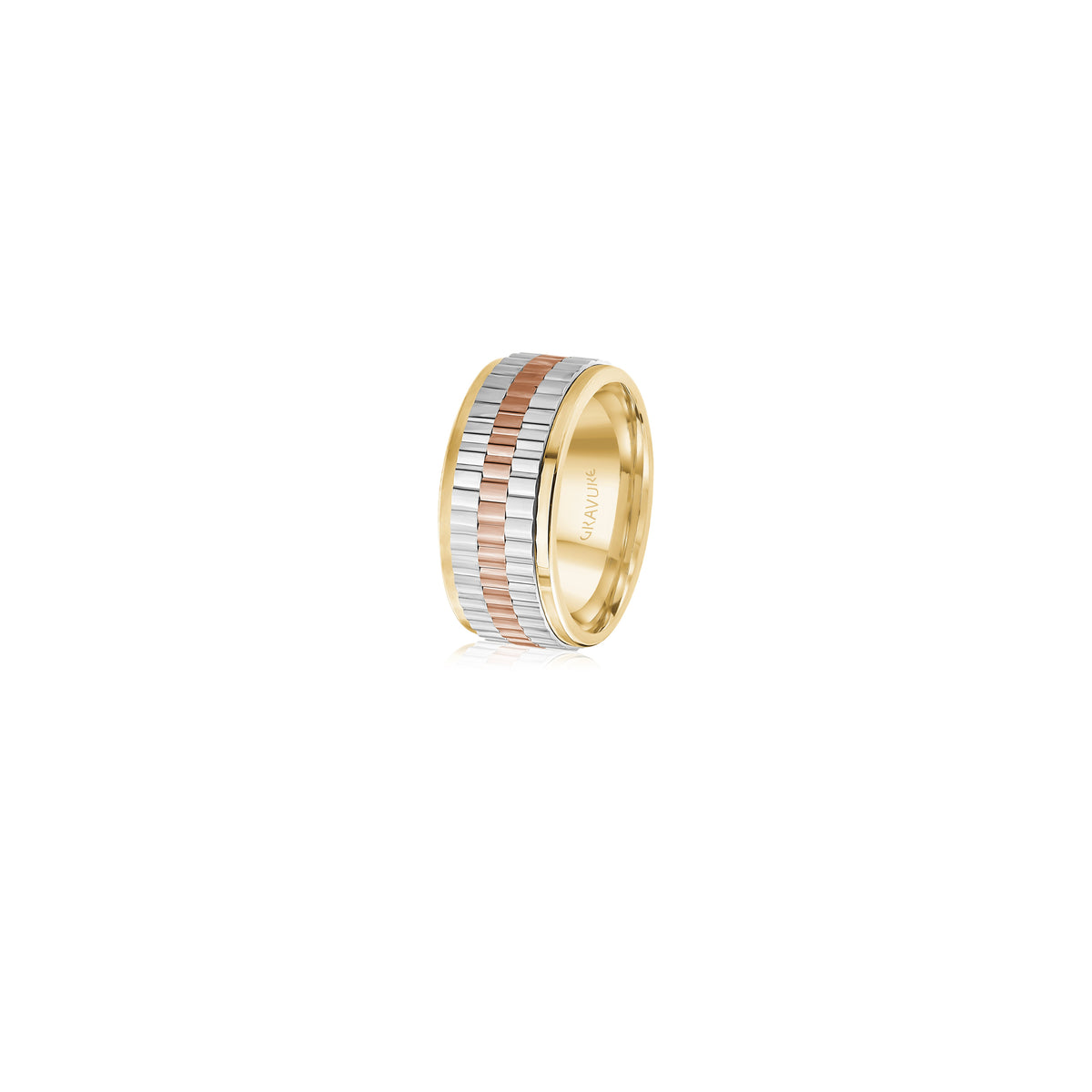 14K White Gold 14K Yellow Gold Rose Gold Plated Gold Plated Wedding Band 10.0mm