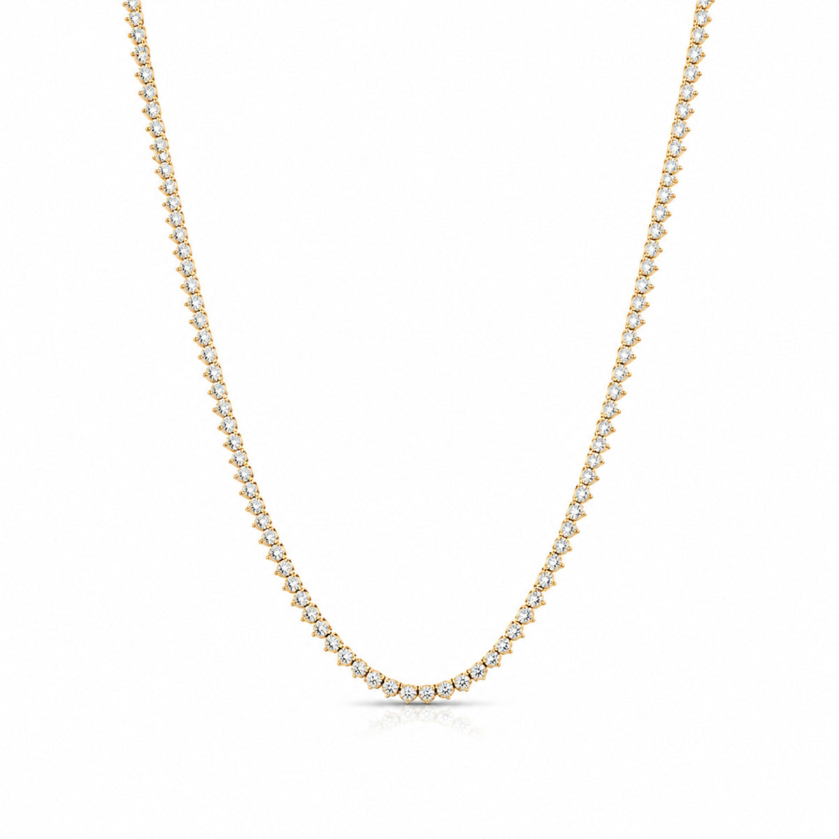 14k Yellow Gold Diamond Line Necklace 4.40cttw