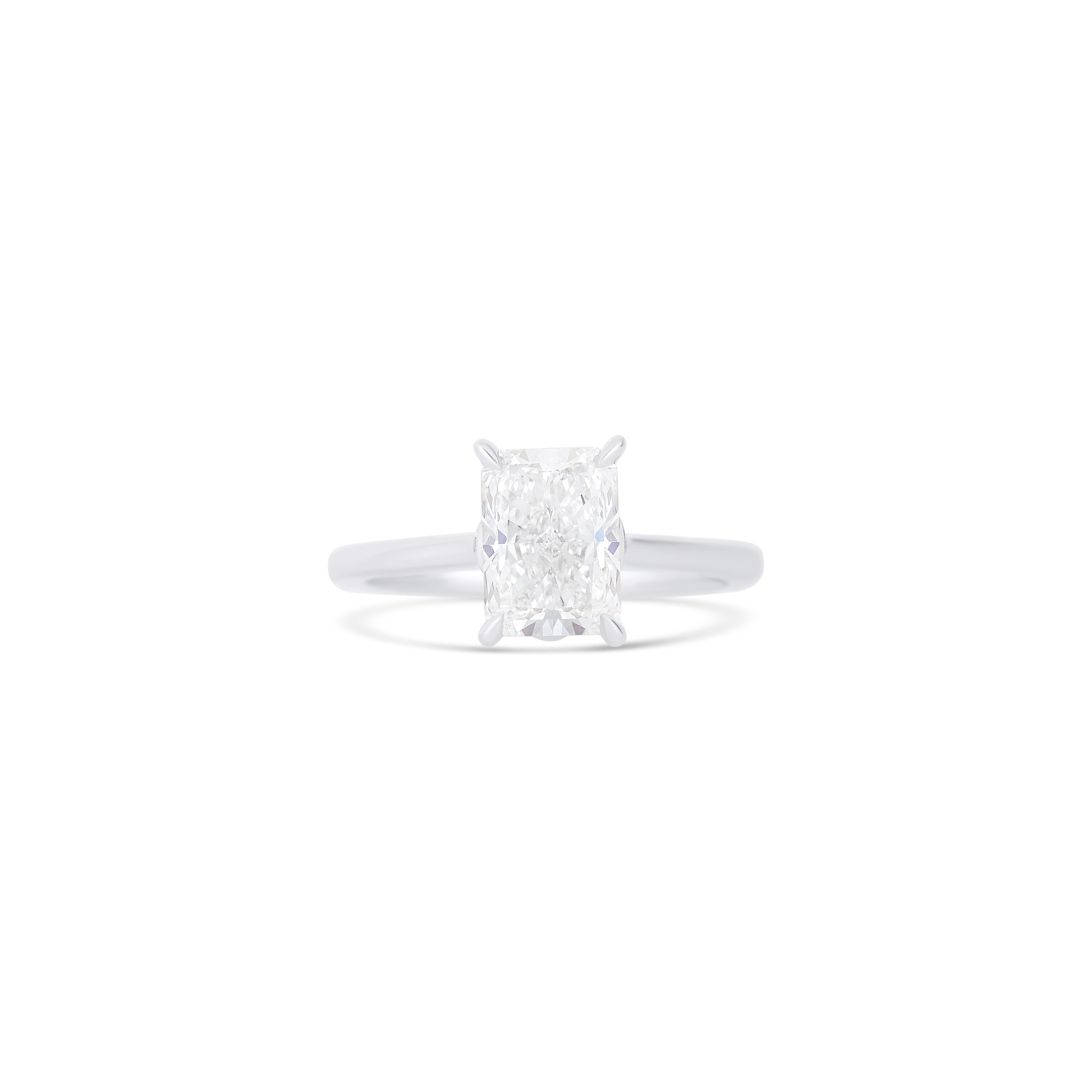 18K White Gold Lab Grown Radiant Diamond Engagement Ring 2.02 ct