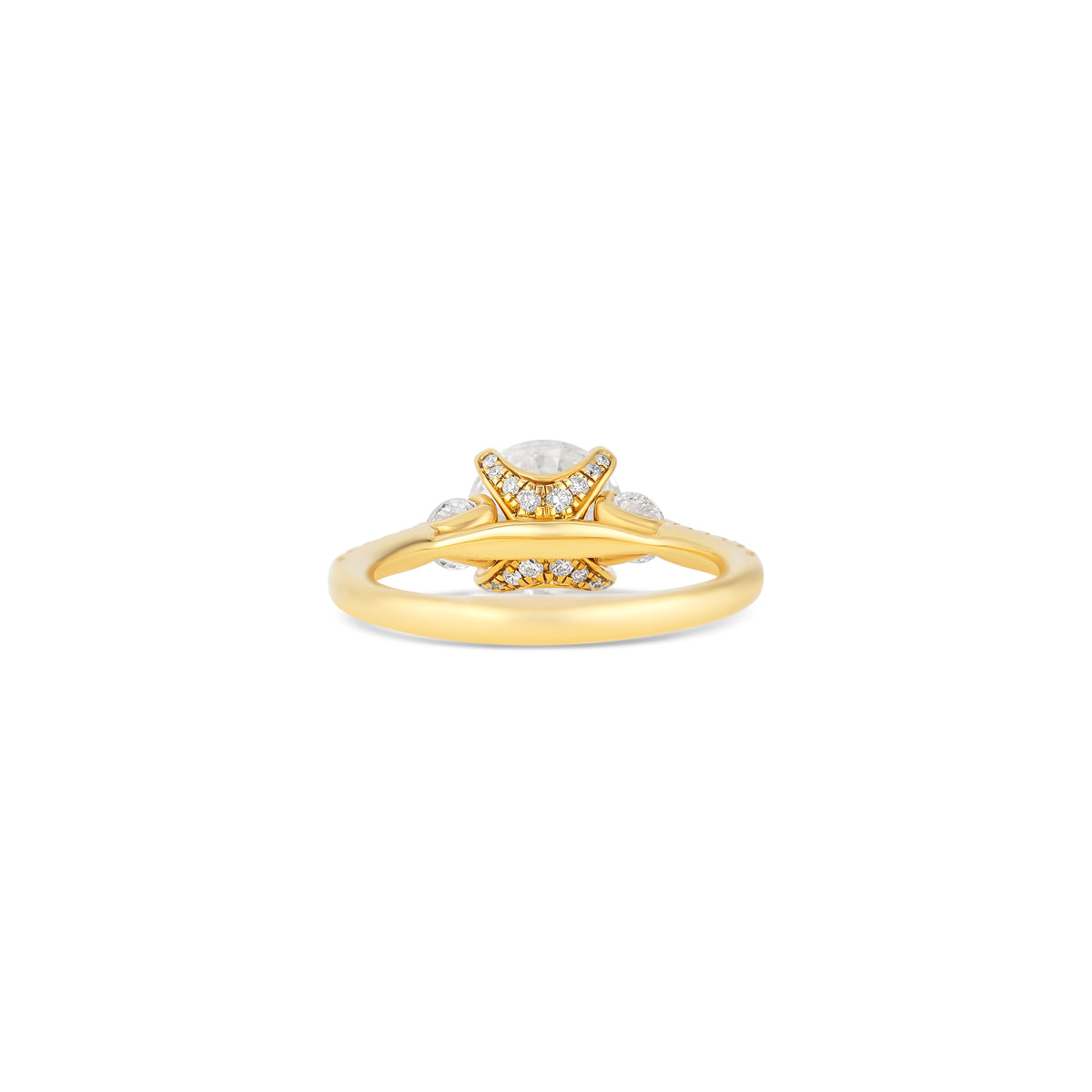 18K Yellow Gold Lab Grown Round Diamond Engagement Ring 2.01 ct
