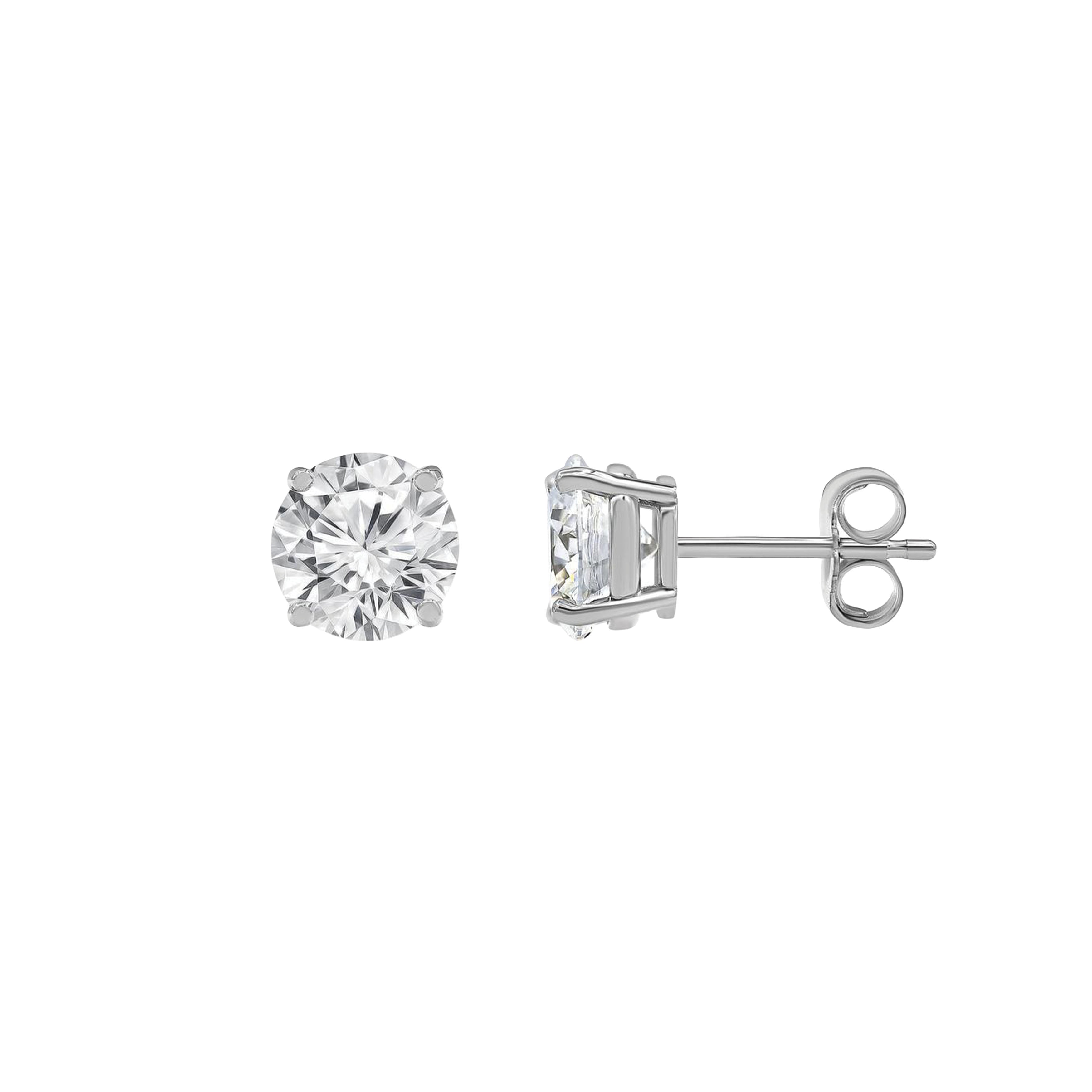 14K White Gold Lab Grown Diamond Stud Earrings 2.00ctw