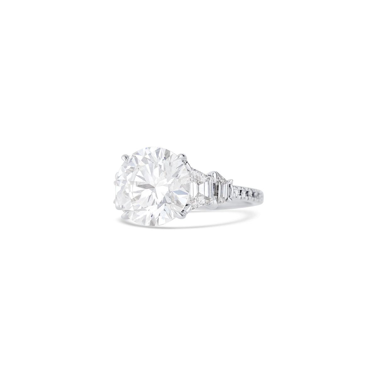 18K White Gold Lab Grown Round Diamond Engagement Ring 5.08 ct