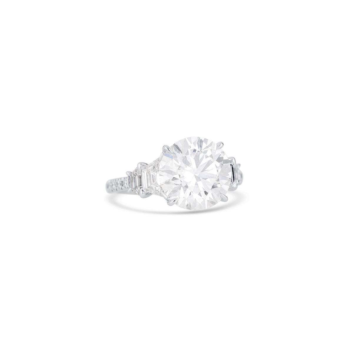 18K White Gold Lab Grown Round Diamond Engagement Ring 5.08 ct