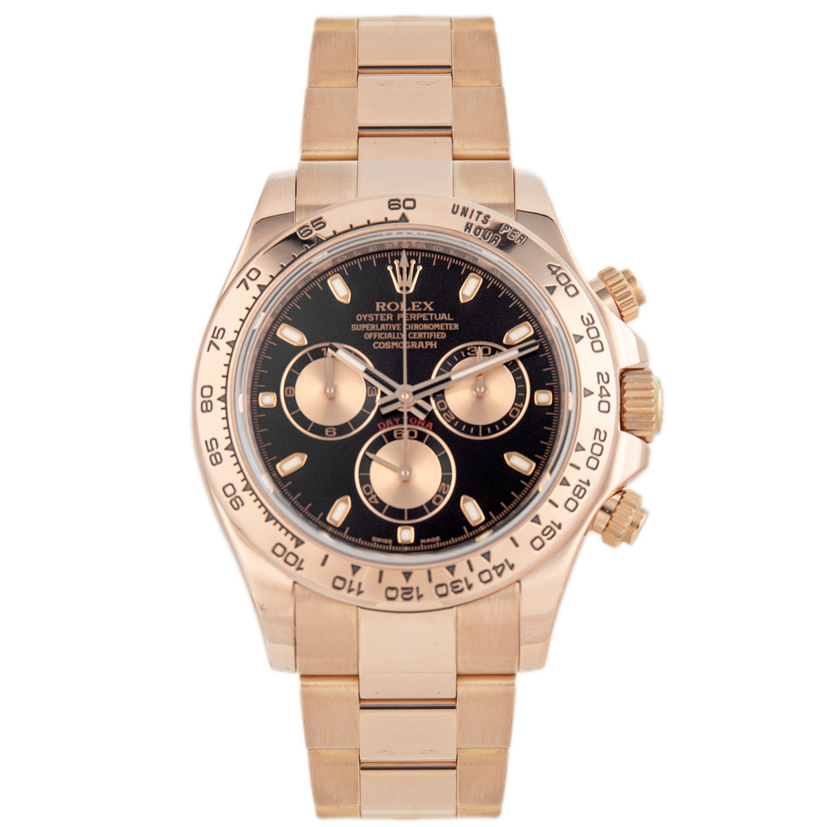 Rolex Cosmograph Daytona Rose Gold Black Dial 40mm 116505
