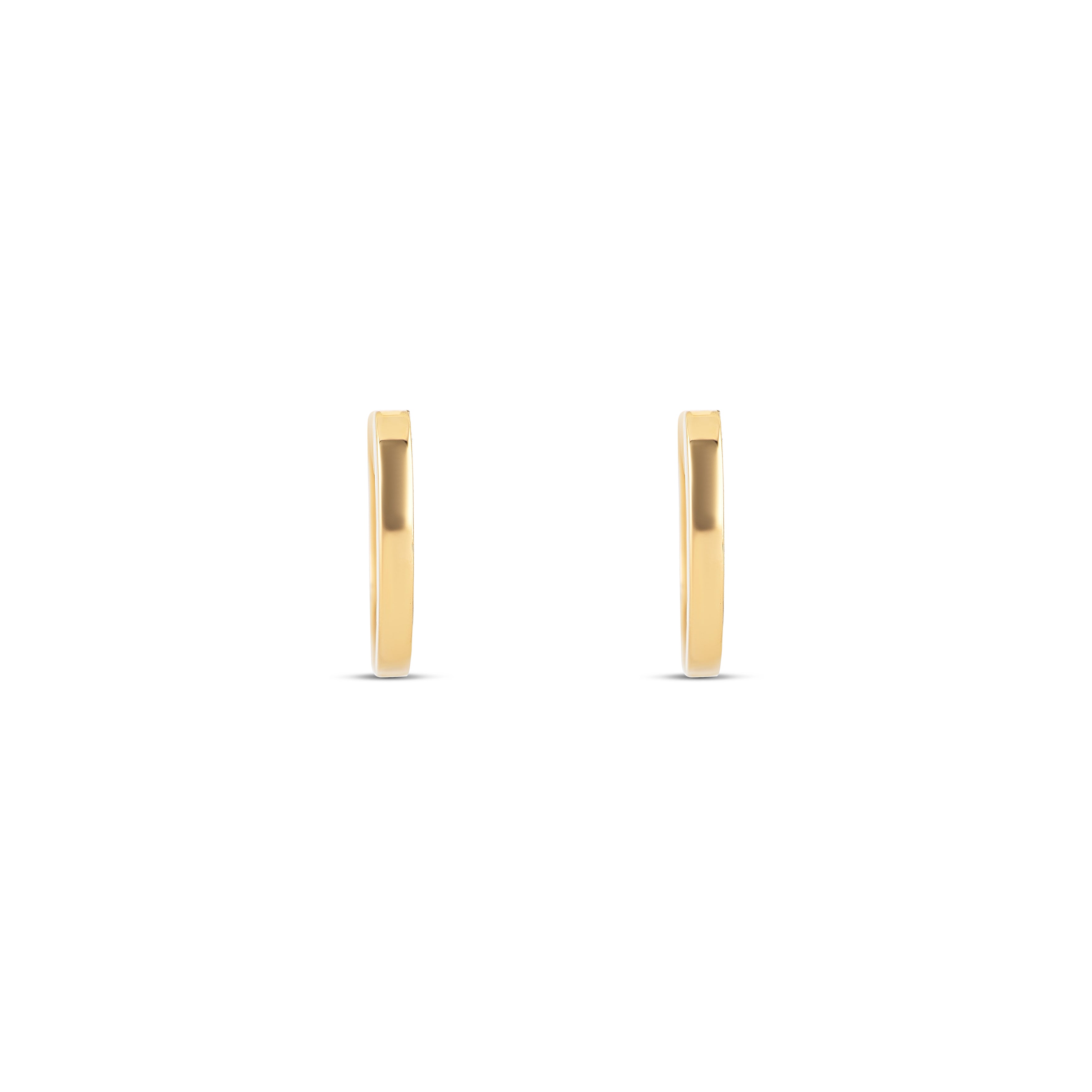 14K Yellow Gold Inside-Out Round Diamond Huggie Earrings