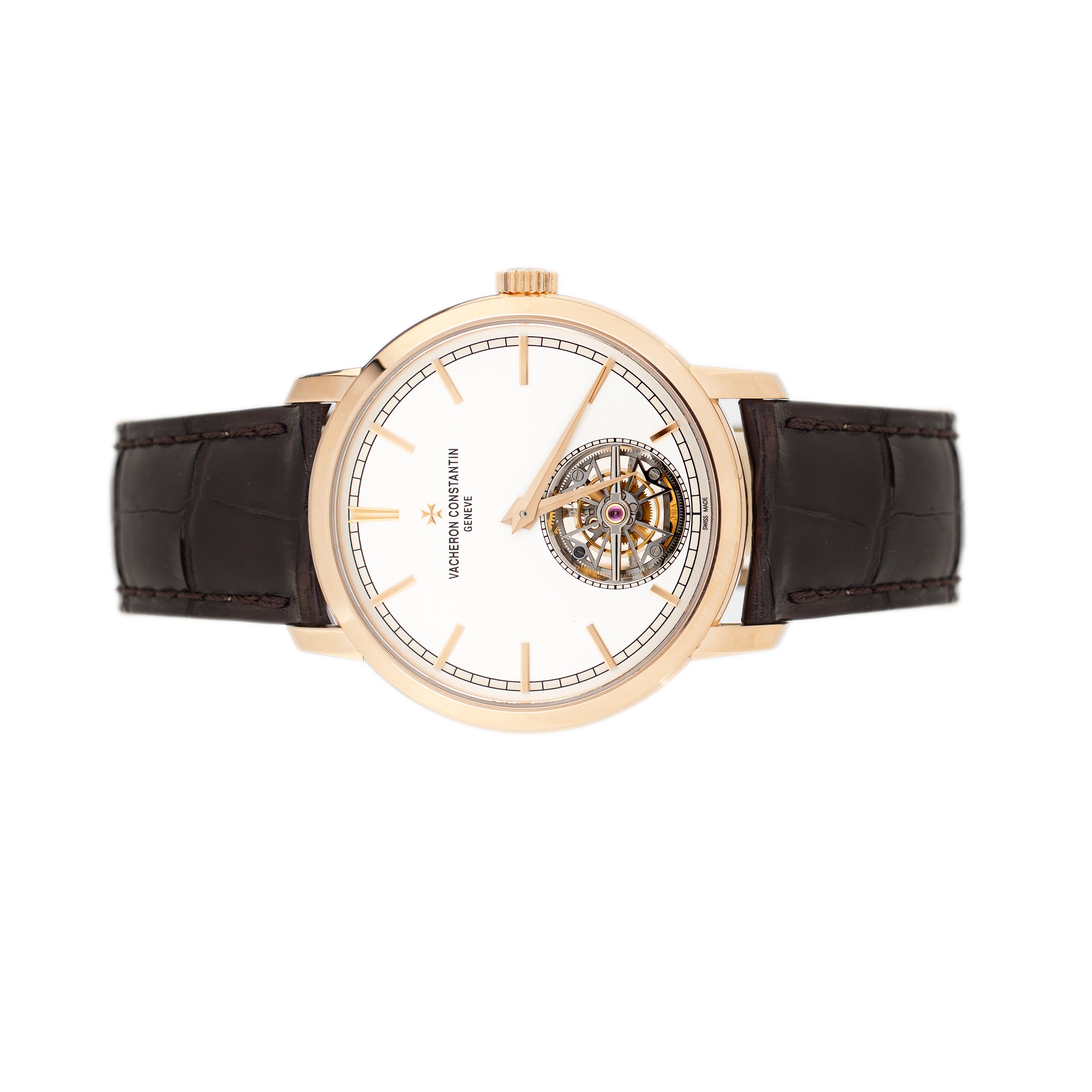 Vacheron Constantin Traditionnelle Tourbillon Rose Gold Silver Dial 41mm 6000T/000R-B346 Full Set
