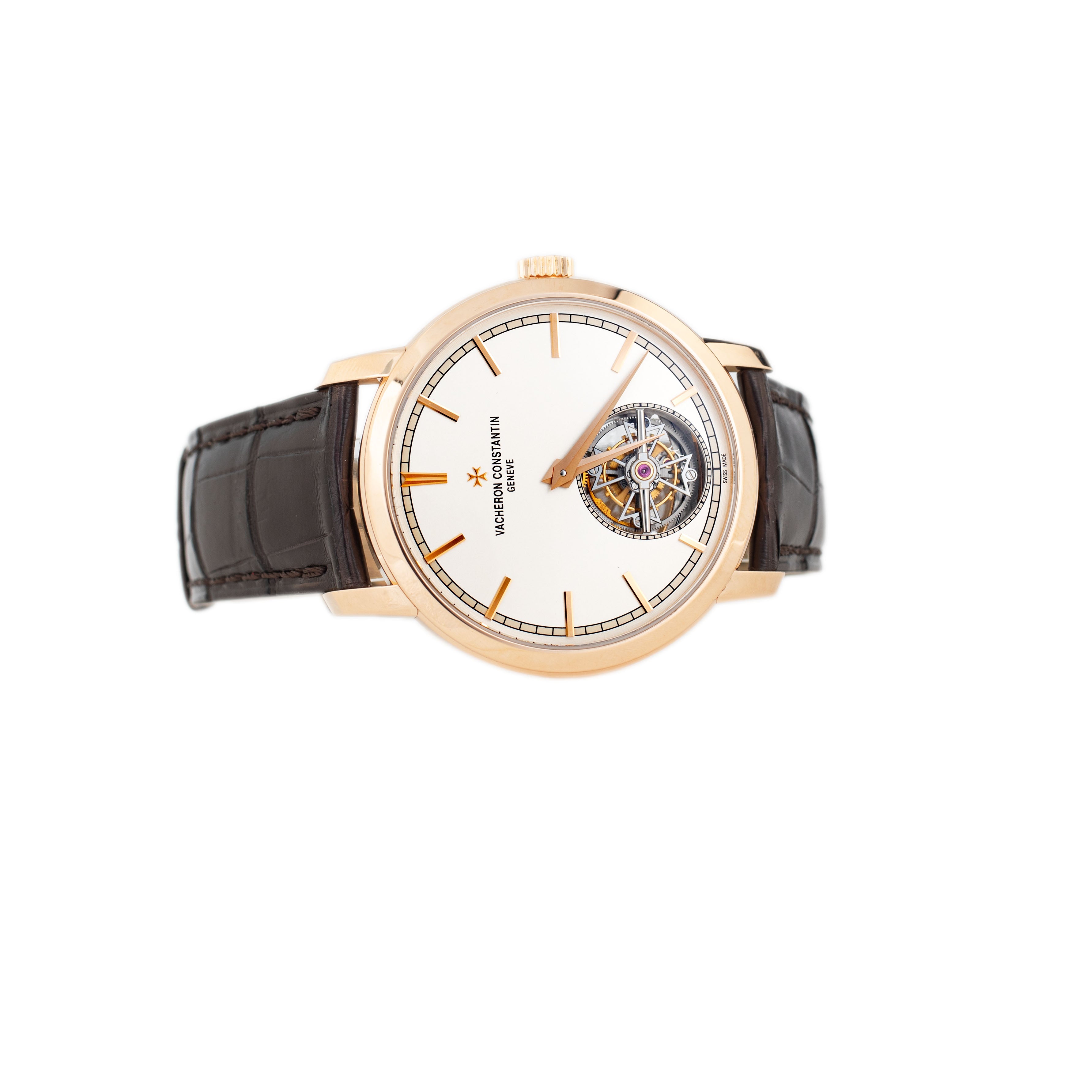 Vacheron Constantin Traditionnelle Tourbillon Rose Gold Silver Dial 41mm 6000T/000R-B346 Full Set
