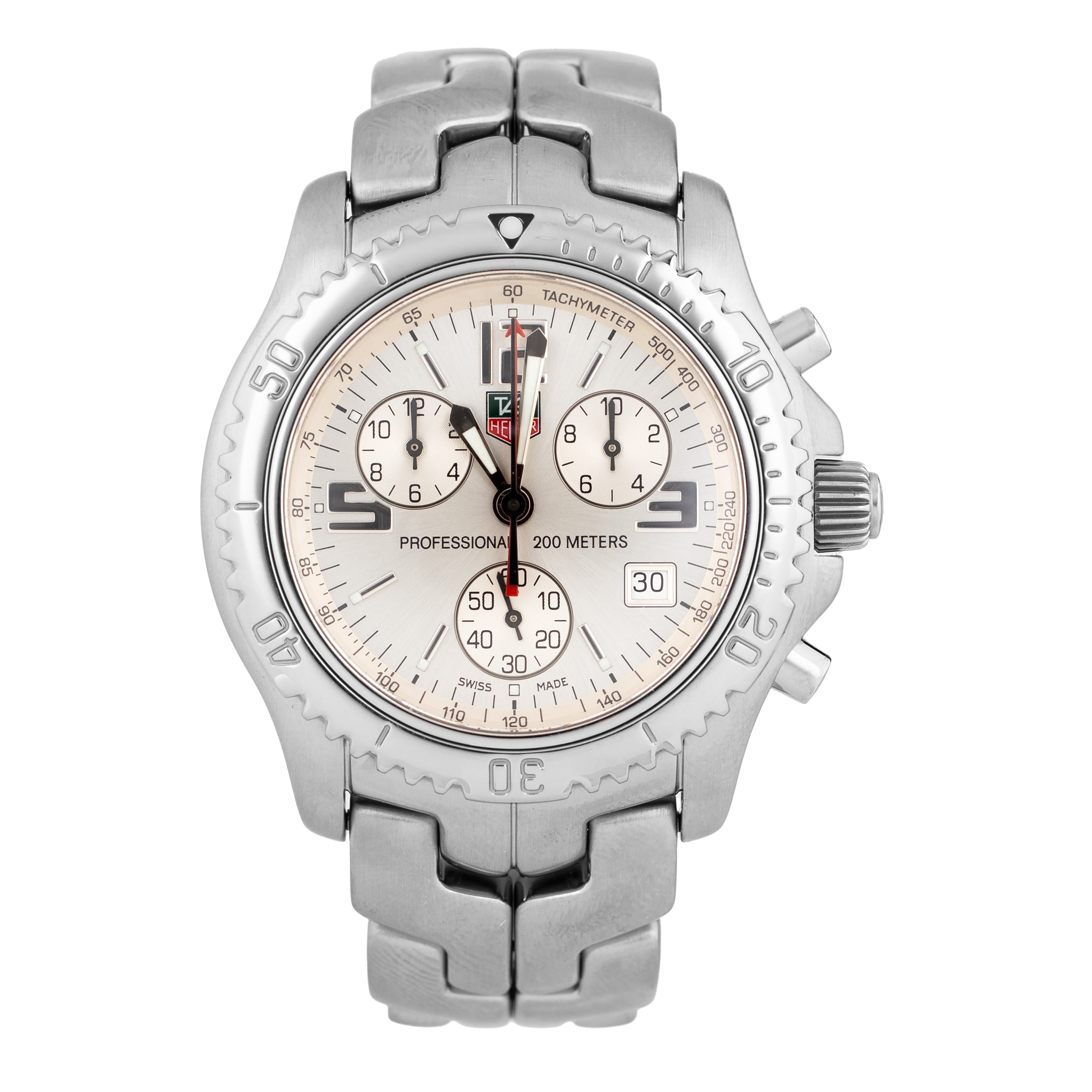 TAG Heuer Link Chronograph Stainless Steel Silver Dial 42mm CT1112