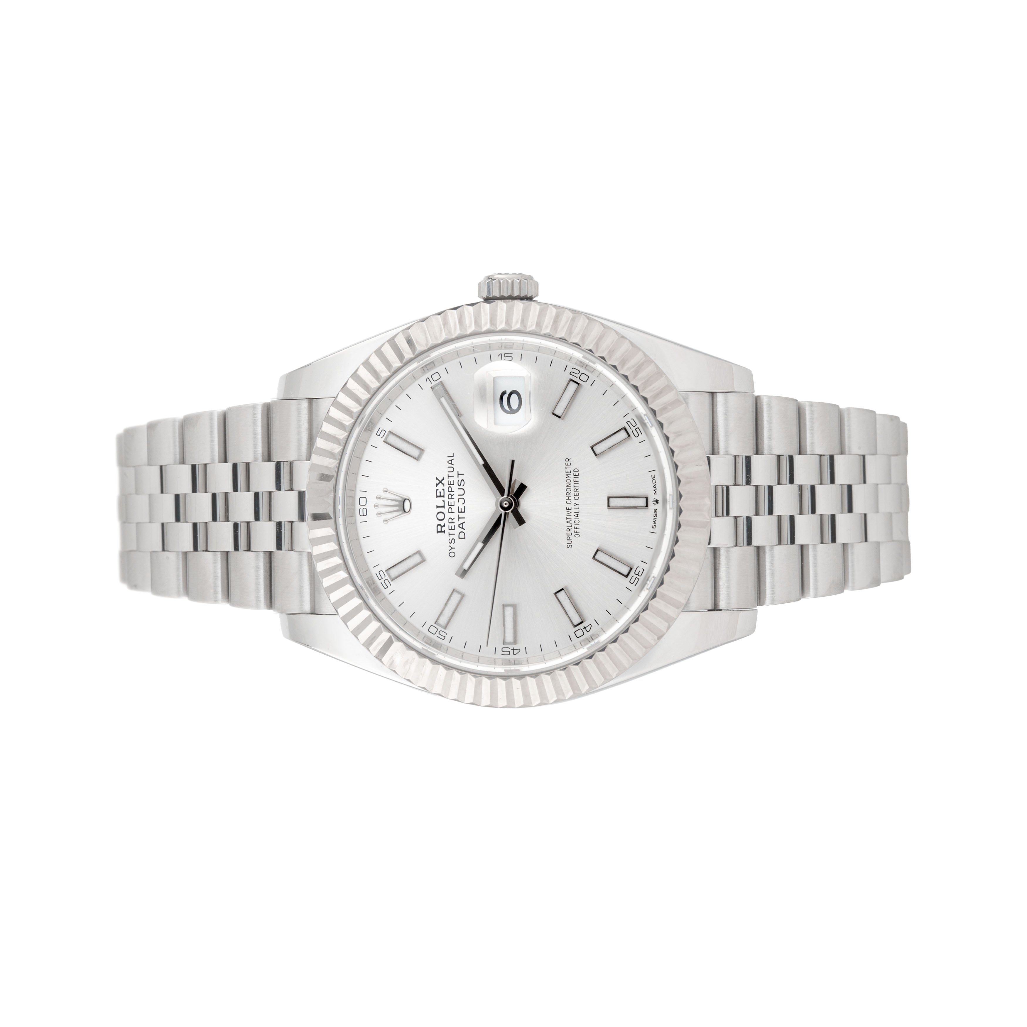 Rolex Datejust 41 Stainless Steel Silver Dial 41mm Fluted Jubilee 126334 Full Set