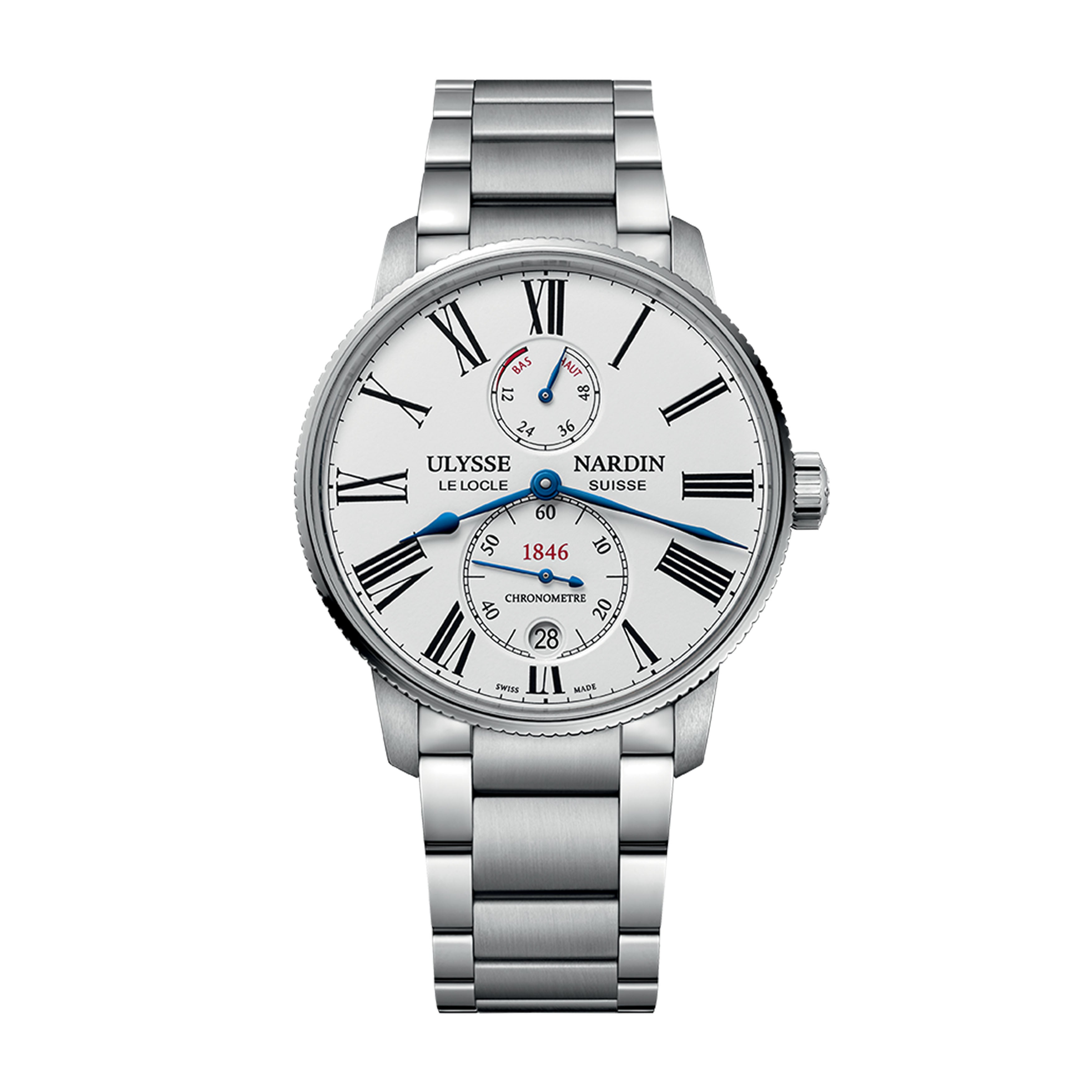 Ulysse Nardin Marine Torpilleur Watch, 42mm White Dial, 1183-310-7M/40