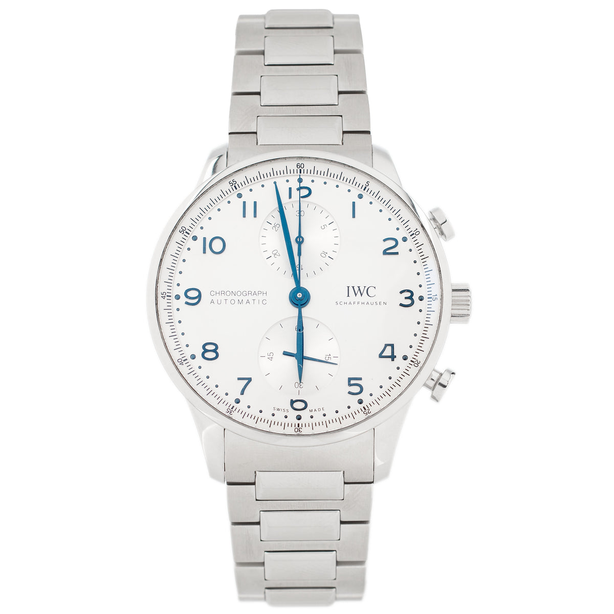 IWC Portugieser Chronograph Stainless Steel Silver Dial IW371617 41mm Full Set
