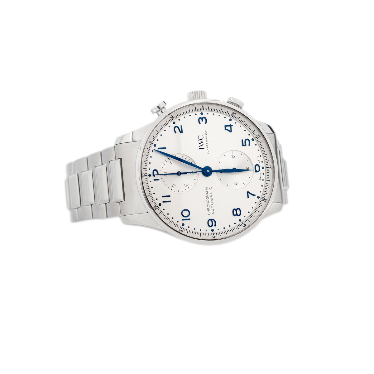 IWC Portugieser Chronograph Stainless Steel Silver Dial IW371617 41mm Full Set